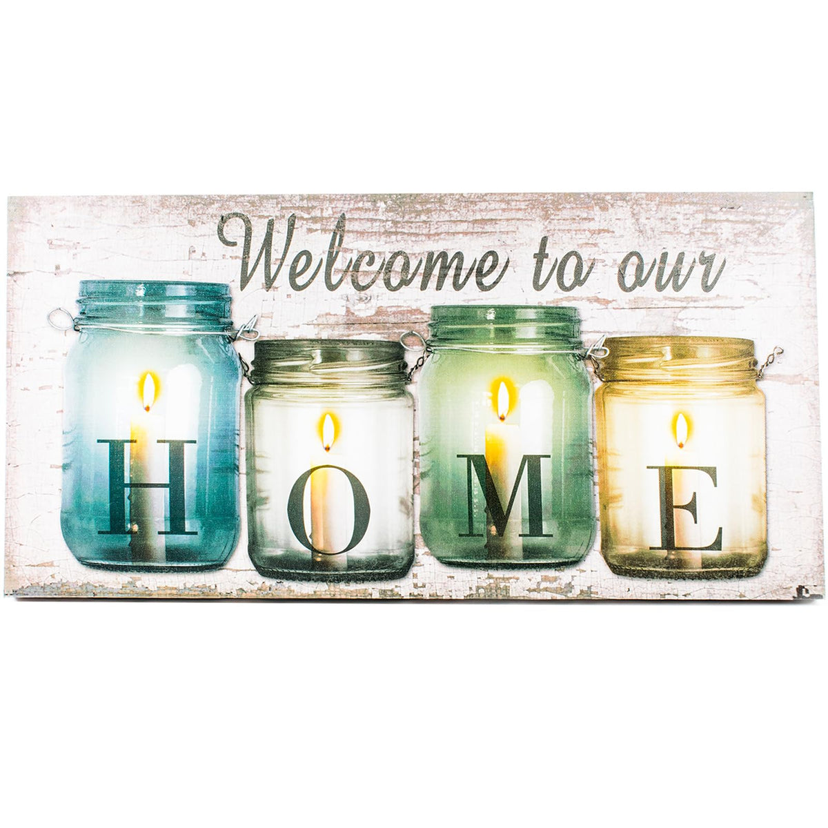 Lighted Canvas Christmas Pictures With Timer, Led Canvas Poster With Lights, Framed Light Up Picture Ready To Hang, Welcome To O