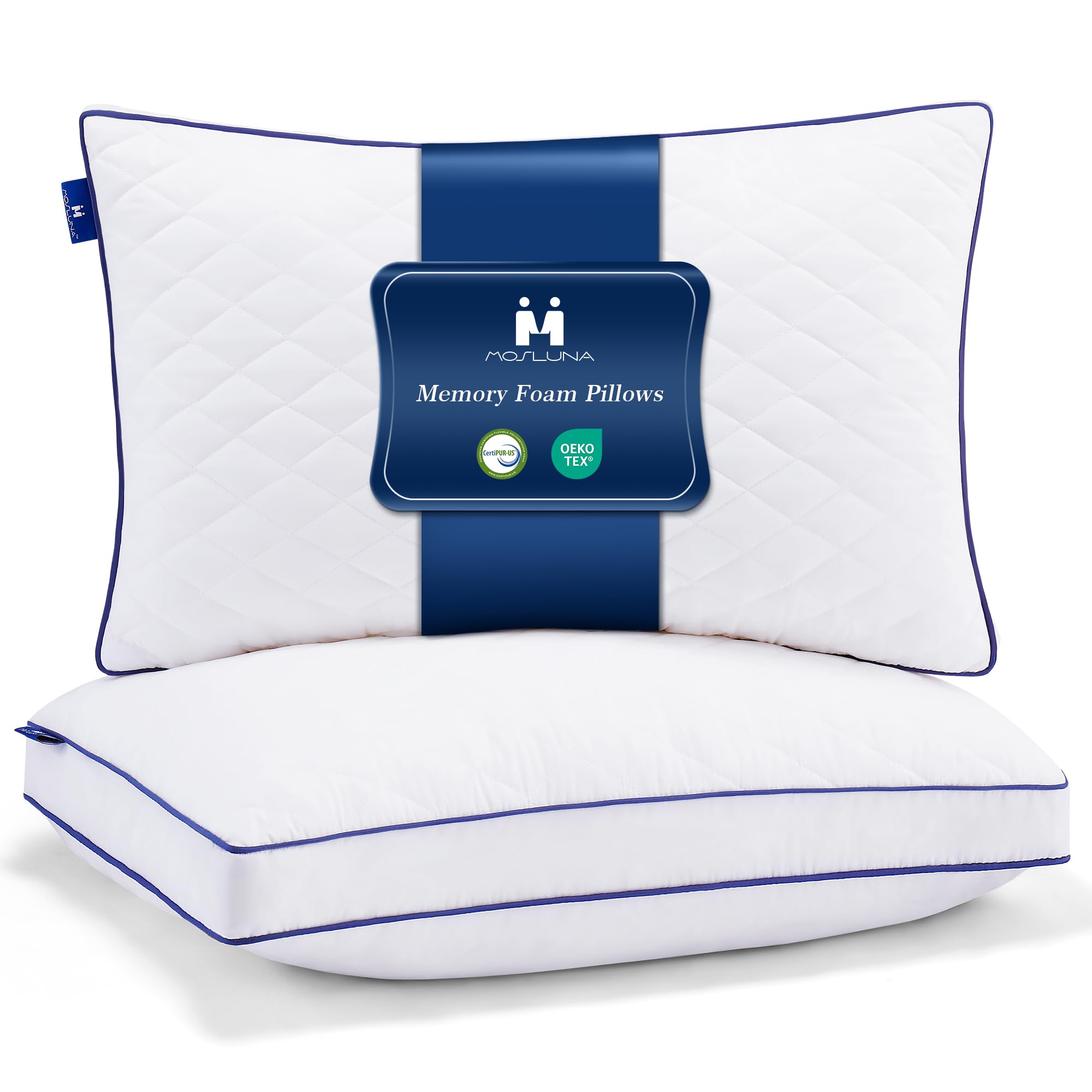 Mosluna Memory Foam Pillows King Size 20X36