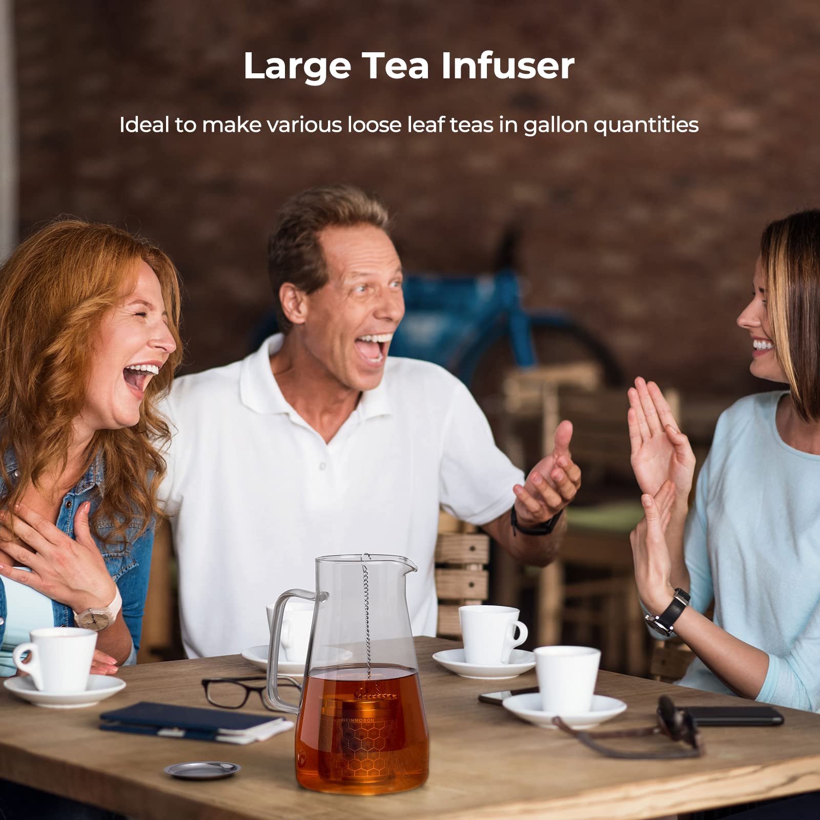 Reinmoson Large Tea Infuser for Loose Tea & Spice Infuser for Cooking  Extra Fine Mesh Tea Strainers  304 Stainless Steel Steeper for Black Tea  Rooibos  etc