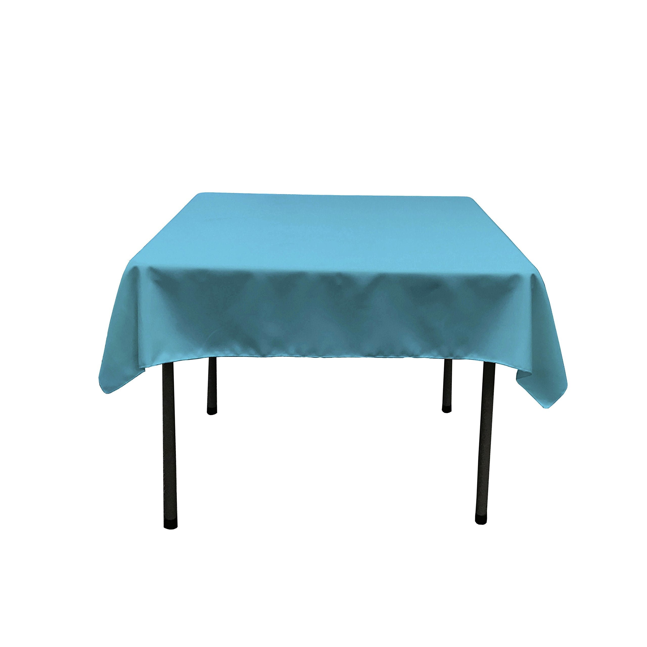 LA Linen Polyester Poplin Washable Square Tablecloth, Stain and Wrinkle Resistant Square Table Cover 52x52, Fabric Table Cloth S