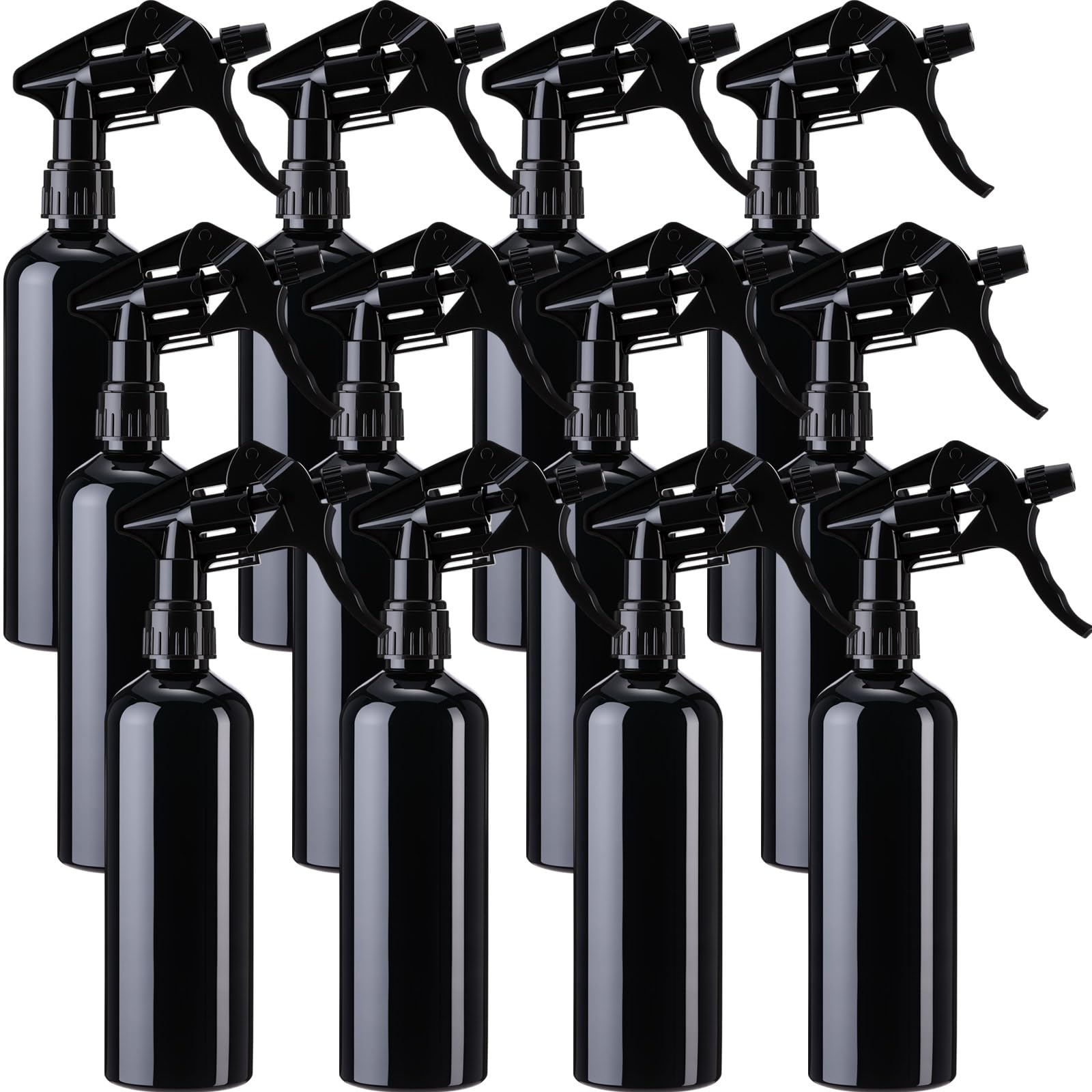 Eccliy 12 Pcs 16 Oz Plastic Spray Bottle, Adjustable Empty Reusable Sprayer For Cleaning, Planting, Water, Bathroom And Kitchen,