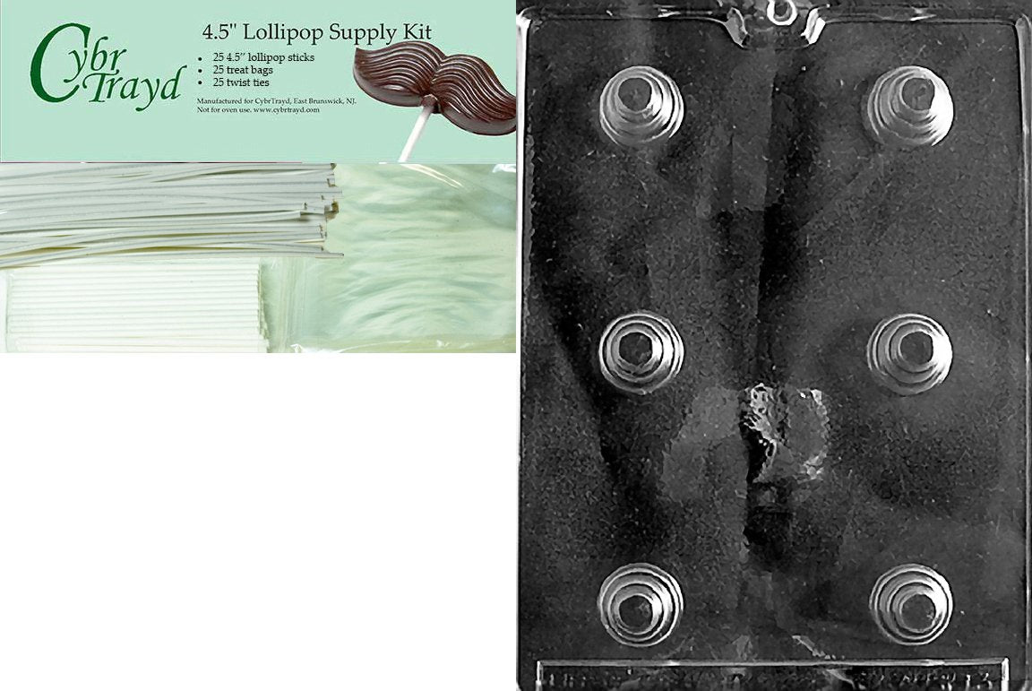 Cybrtrayd ''Bite Size Pour 3-Tier Cake'' Wedding Chocolate Candy Mold With Packaging Bundle, Includes 25 Cello Bags And 25 White