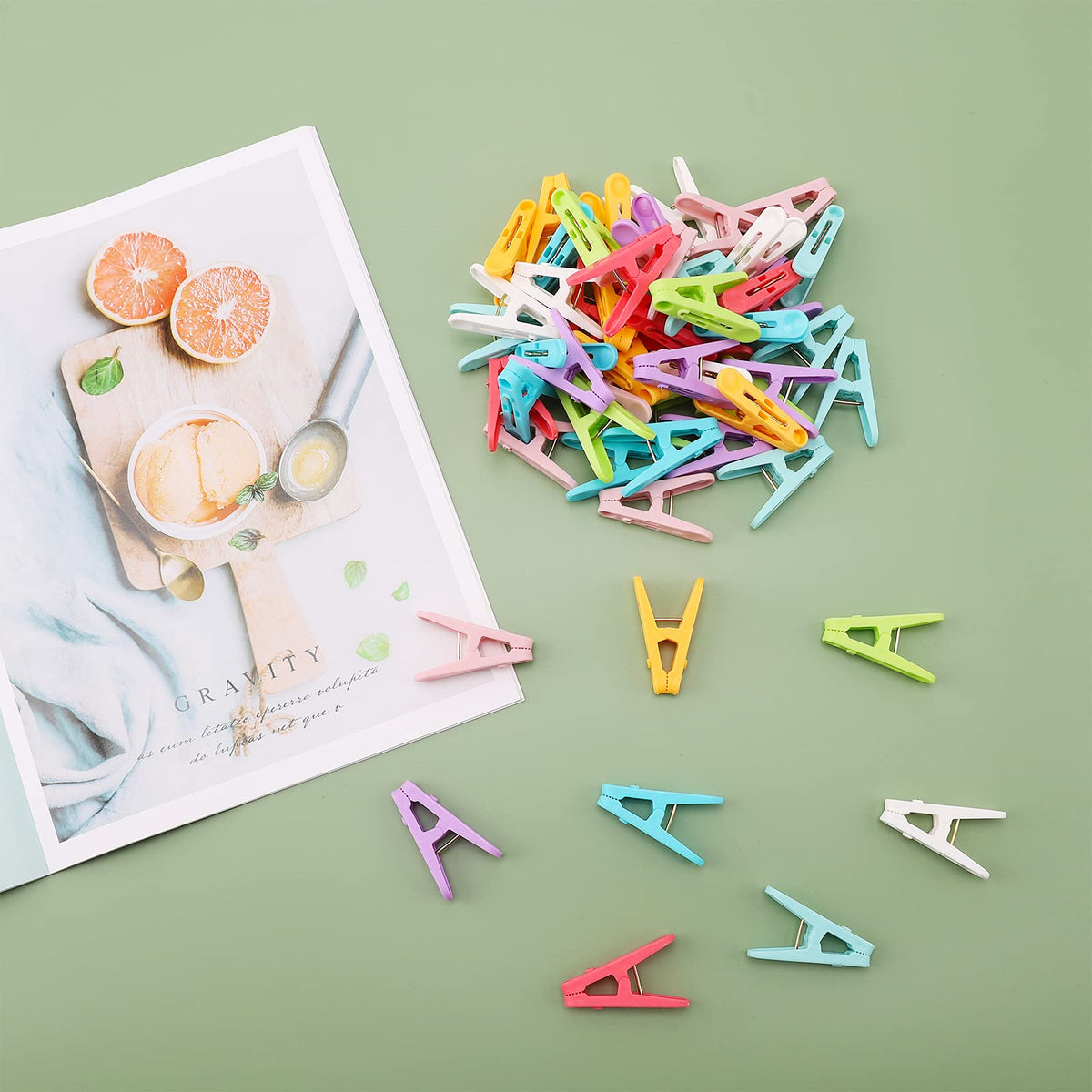 Rovedcity Colored Clothespins, 110 Pcs 2 Inch Plastic Clips,Windproof ...