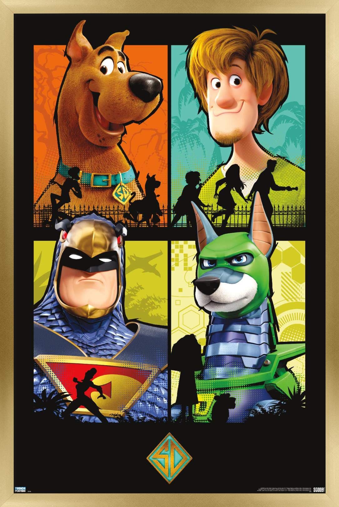 Trends International Scooby- Doo: Scoob! - Grid Wall Poster, 14.725'' X 22.375'', Gold Framed Version