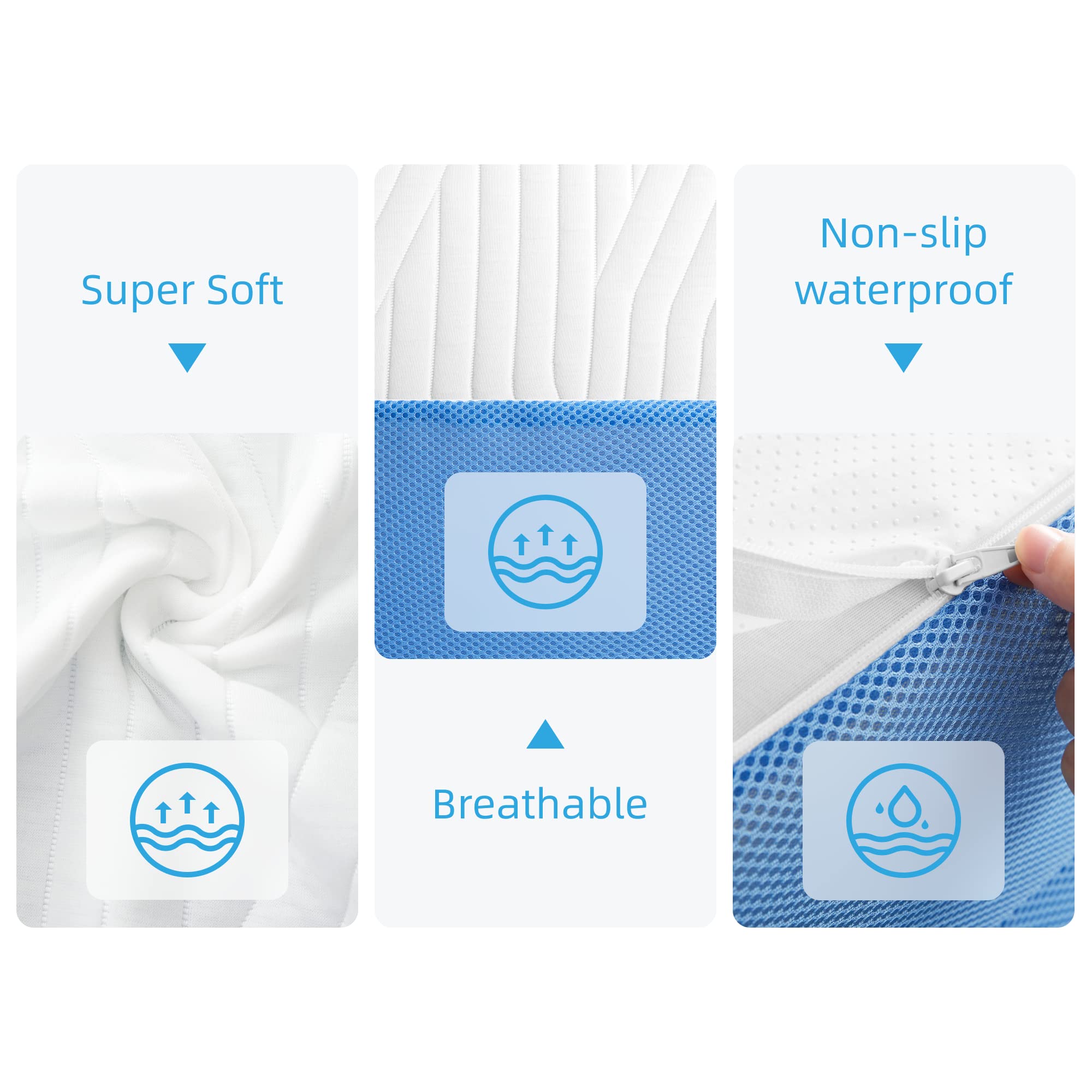 Jamdok 6 Inch Full Foldable Mattress,Gel-Infused Memory Foam Trifold Mattress With Storage Bag, Floor Mattress For Guest, Playin