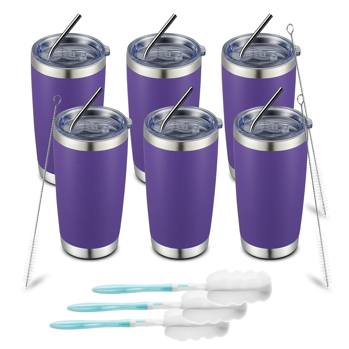 Comooo 20Oz Stainless Steel Tumbler With Lid And Straw, Double Wall Vacuum Insulated Travel Mug, Durable Powder Coated Insulated