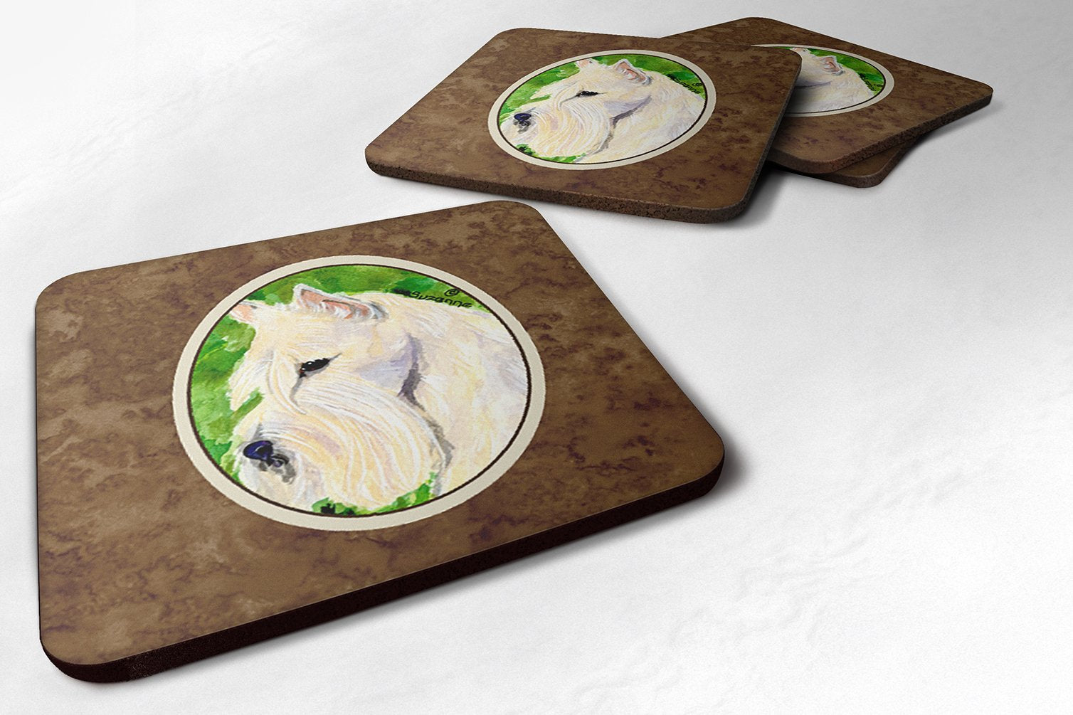 Carolines Treasures Scottish Terrier Foam Coasters (Set of 4), 3.5 H x 3.5 W, Multicolor