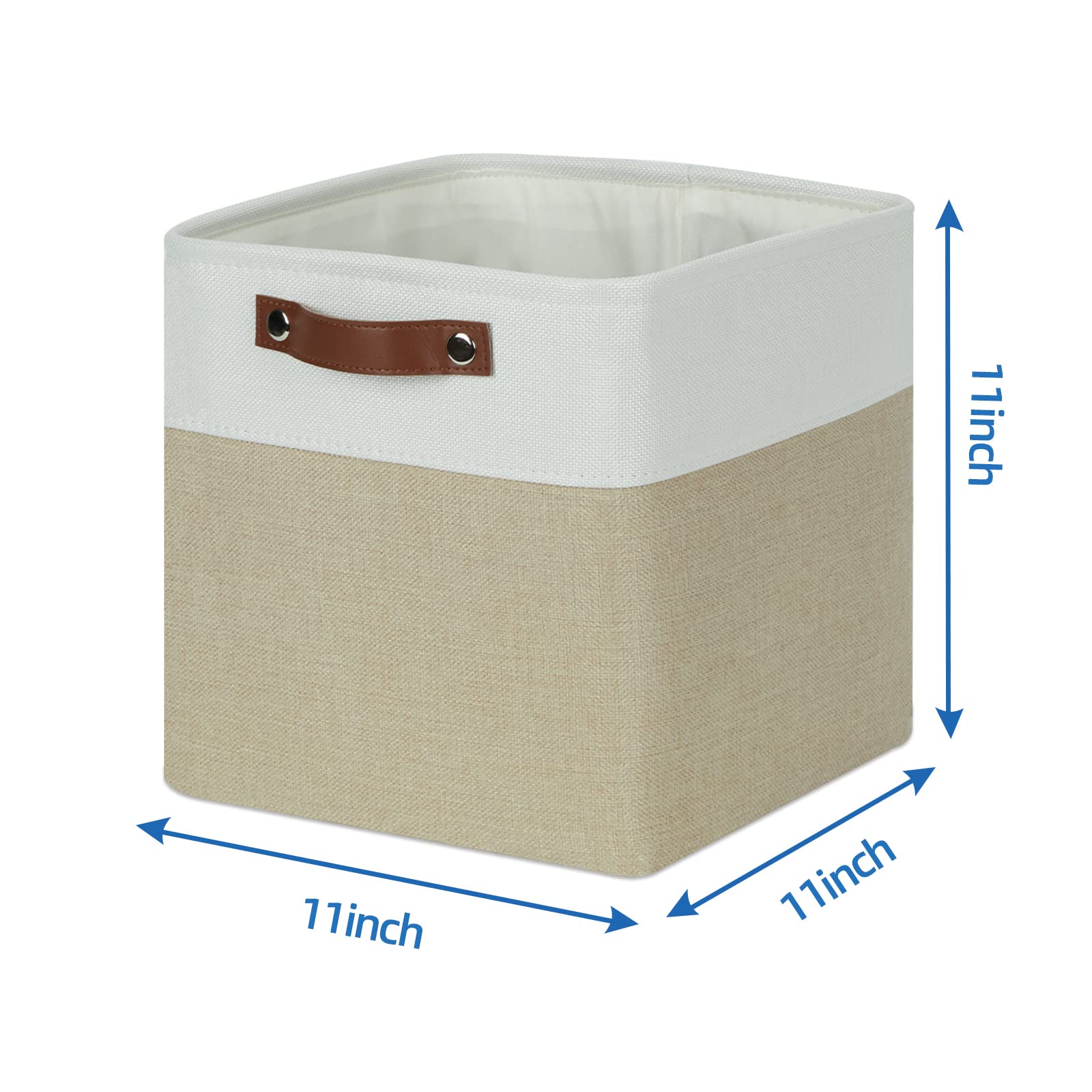 Temary 11 X 11 Cube Storage Bins Fabric Storage Baskets 4 Pack Storage Cubes Baskets With Handles For Organizing Clothes, Cube O