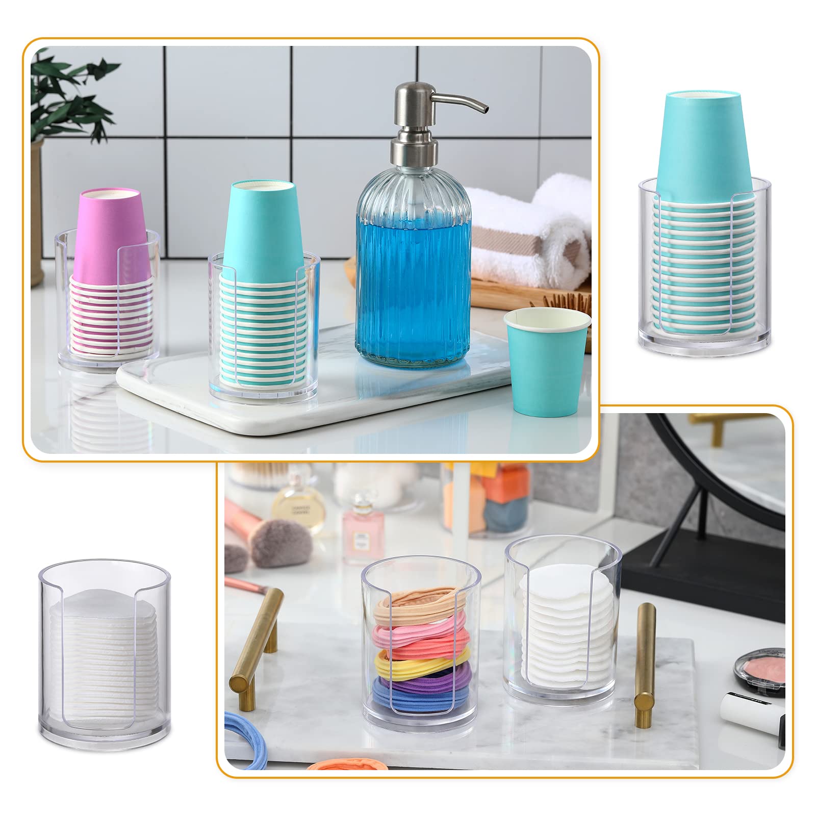 Aozita Bathroom Cup Dispenser, 2 Pack Mouthwash Cups Holder, Small Disposable Paper Cup Holders For Rinsing Cups On Bathroom Van