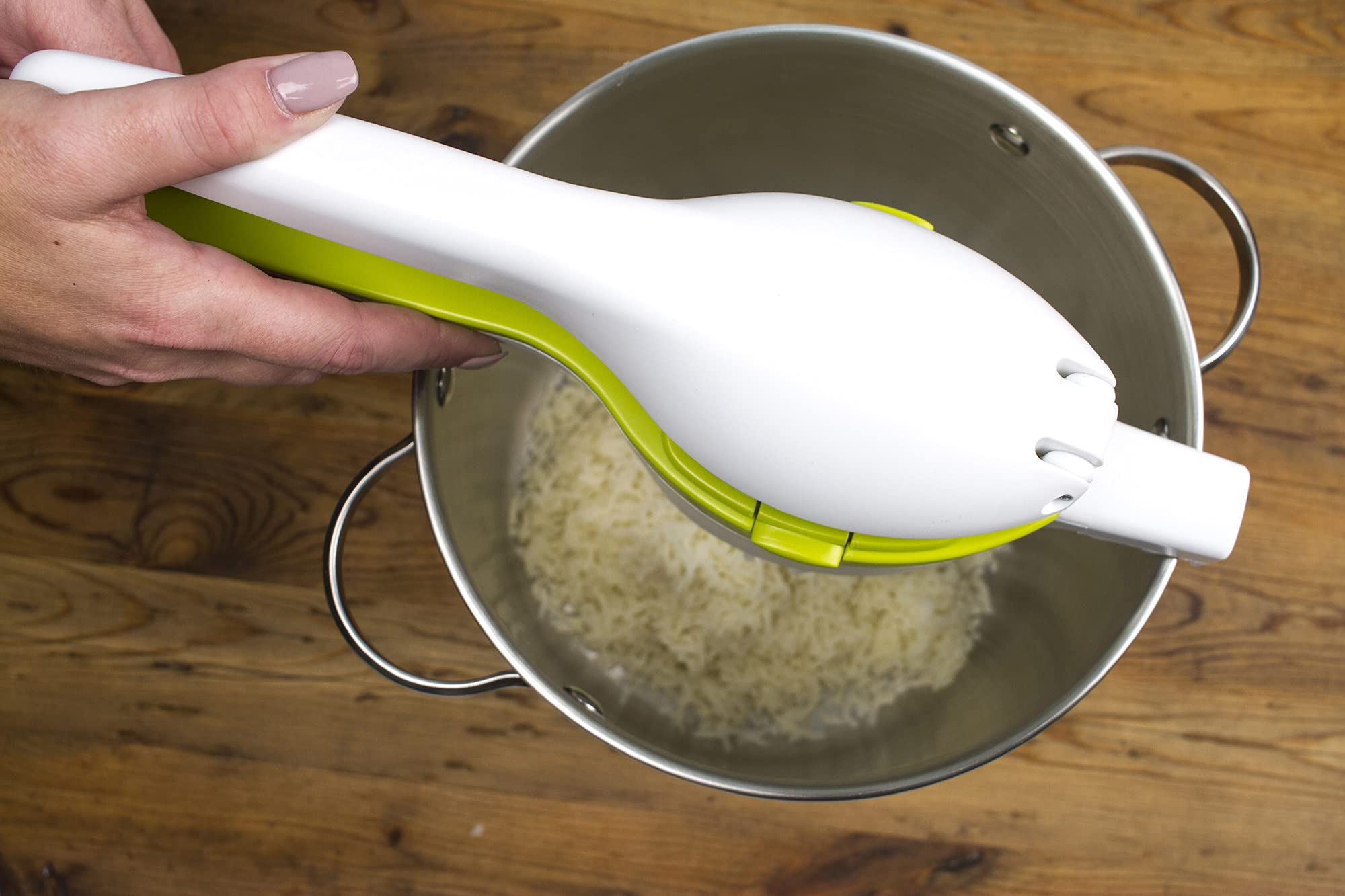 Rsvp International (Spud) Potato Ricer, White/Green | Mash Potatoes, Fruits, Vegetables & More | Includes Medium & Coarse Plates