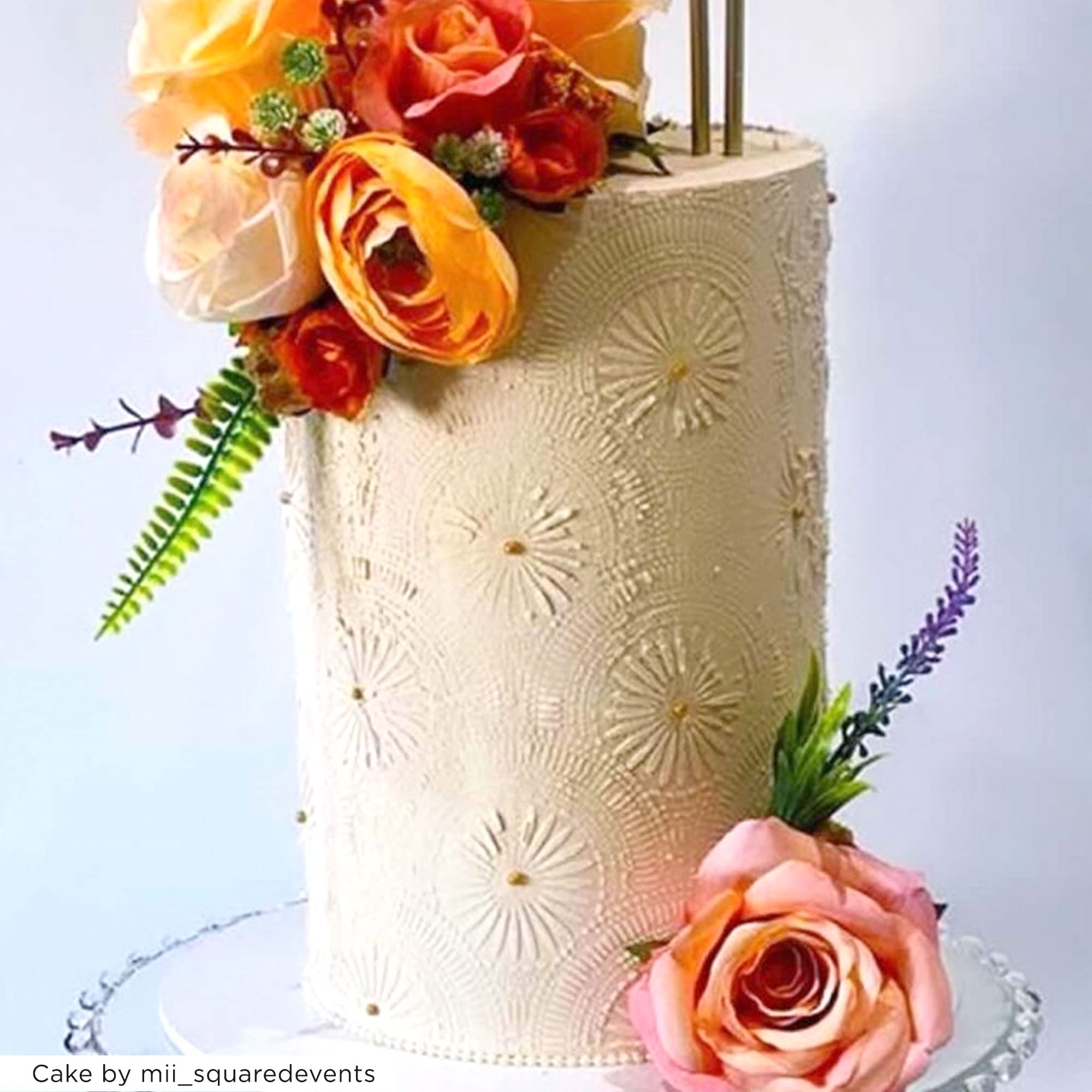 Lacupella Cake Decorating Stencil For Tall Buttercream Cake, Royal Icing, Ganache, Paint, Airbrush (Rayes)
