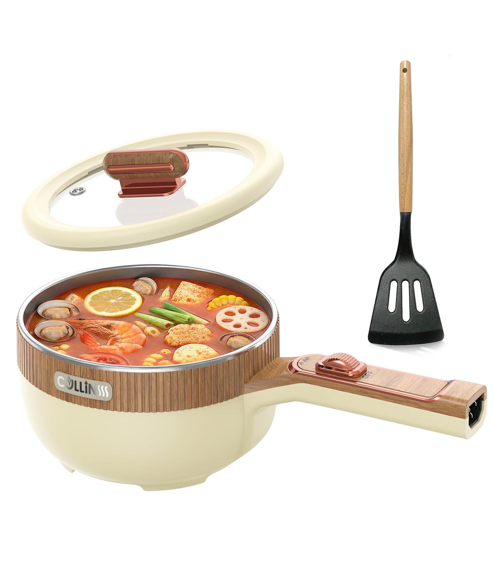 Cullinsss Electric Hot Pot 1.5L Mini Portable Electric Pot Dual Power