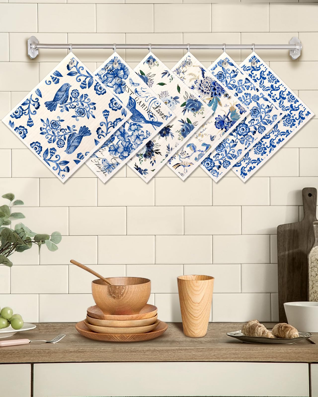 Miss Adola 6 Pack Swedish Dishcloths For Kitchen - Reusable Swedish Dish Cloths For Washing Dishes Fast Drying Swedish Towels Cu