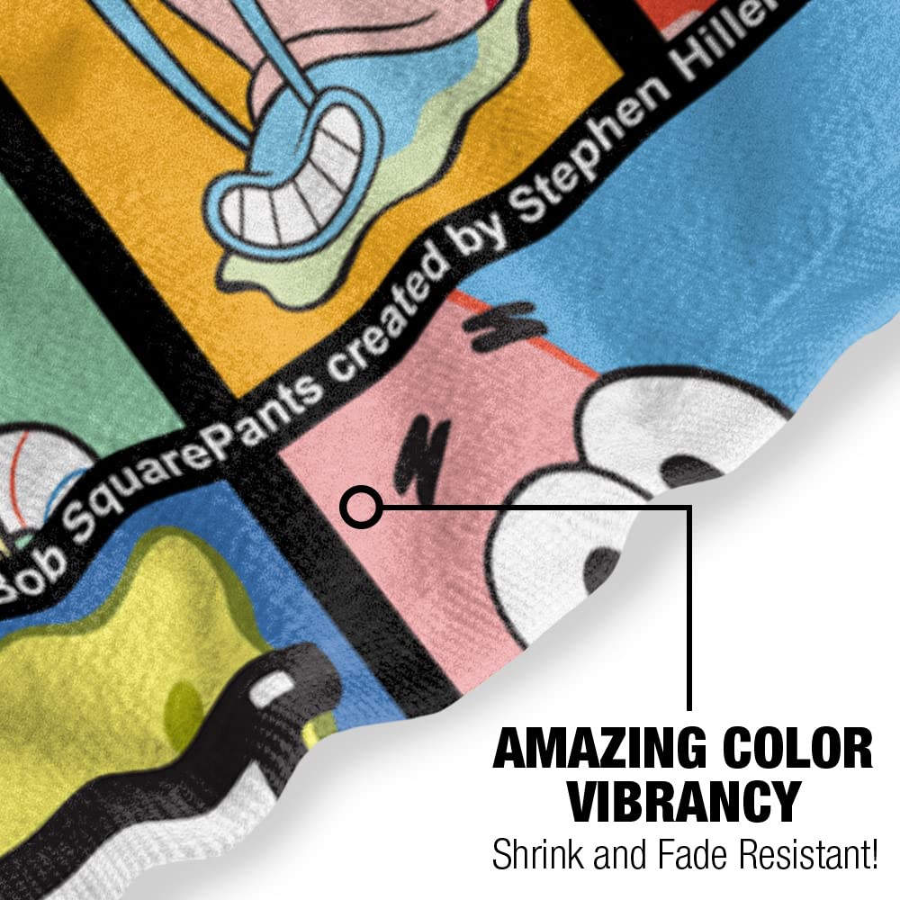 Logovision Spongebob Beach Towel, 30''X60'', Spongebob Tile Pattern Beach Towel