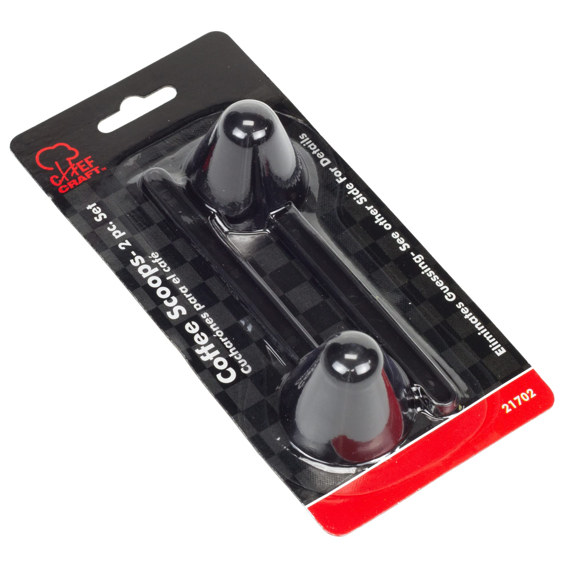 Chef Craft Coffee Scoop Set, 1 Ounce, 2 Pieces, Black - Classic Plastic Kitchen Utensils, Model 21702