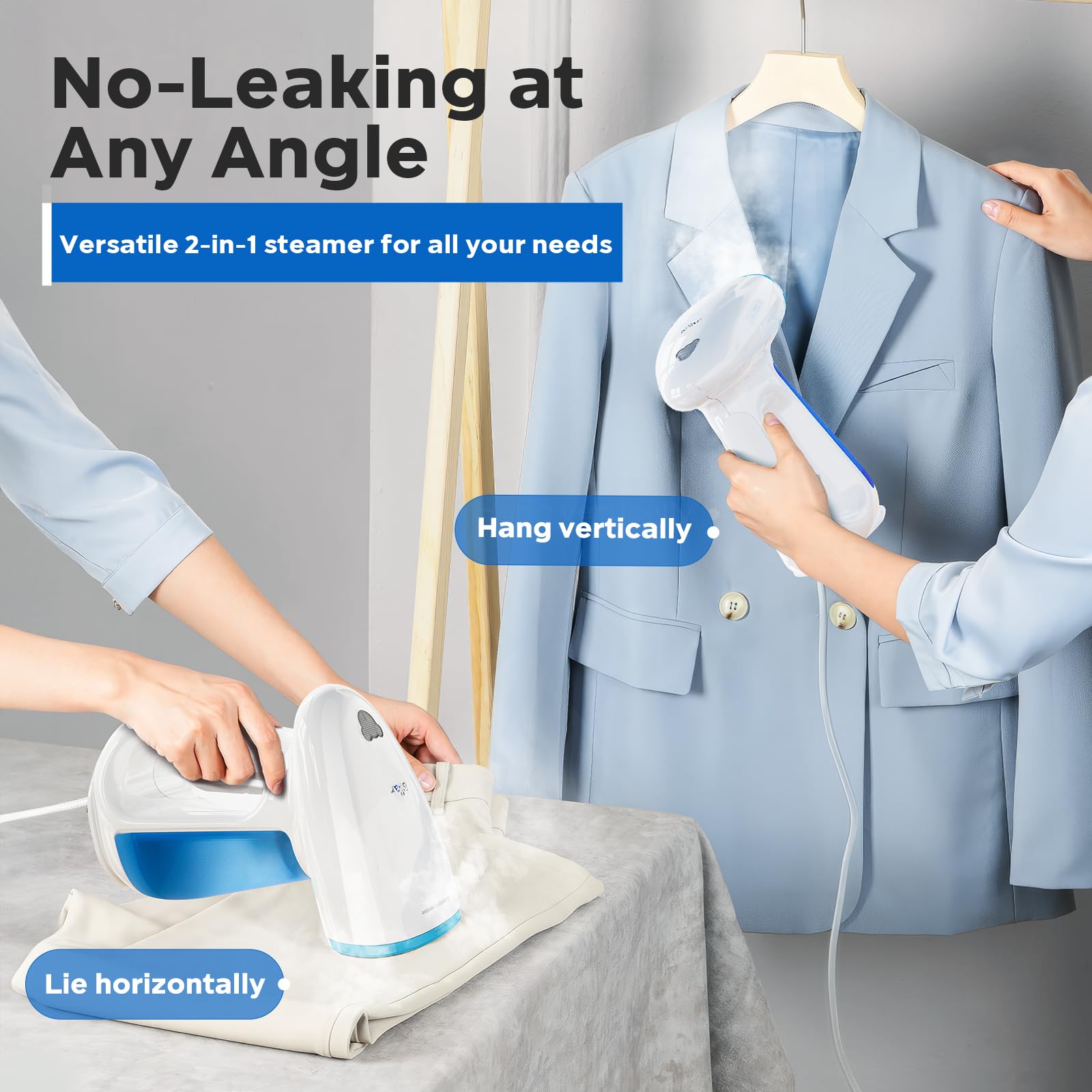 Bear Steamer For Clothes, 1300W Powerful Steamer Fast-Heating Handheld Garment And Clothes Steamer With Large 230Ml Tank, Auto-O