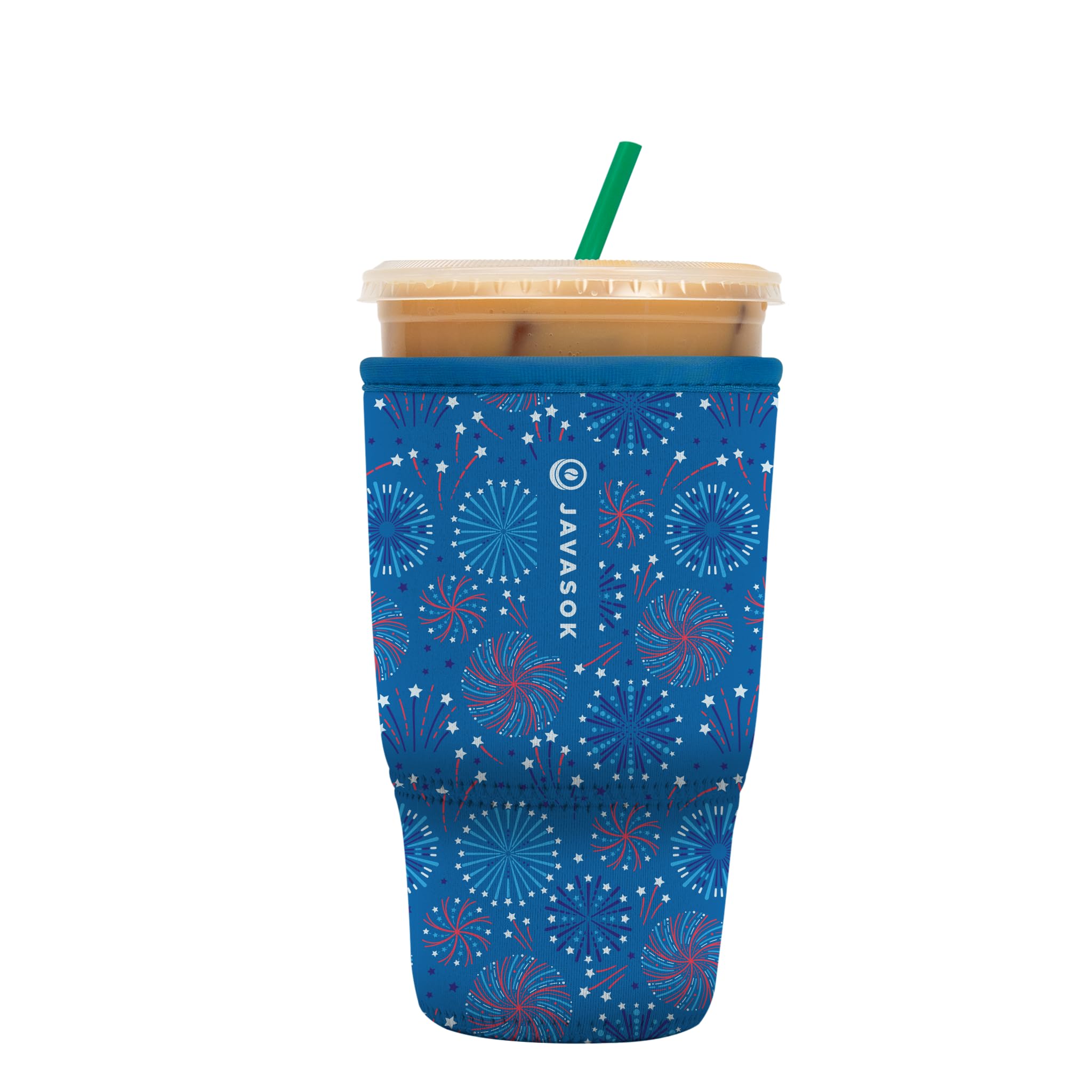 Sok It Java Sok Iced Coffee & Cold Soda Insulated Neoprene Cup Sleeve (Symphony of Sparks, Large: 30-32oz)
