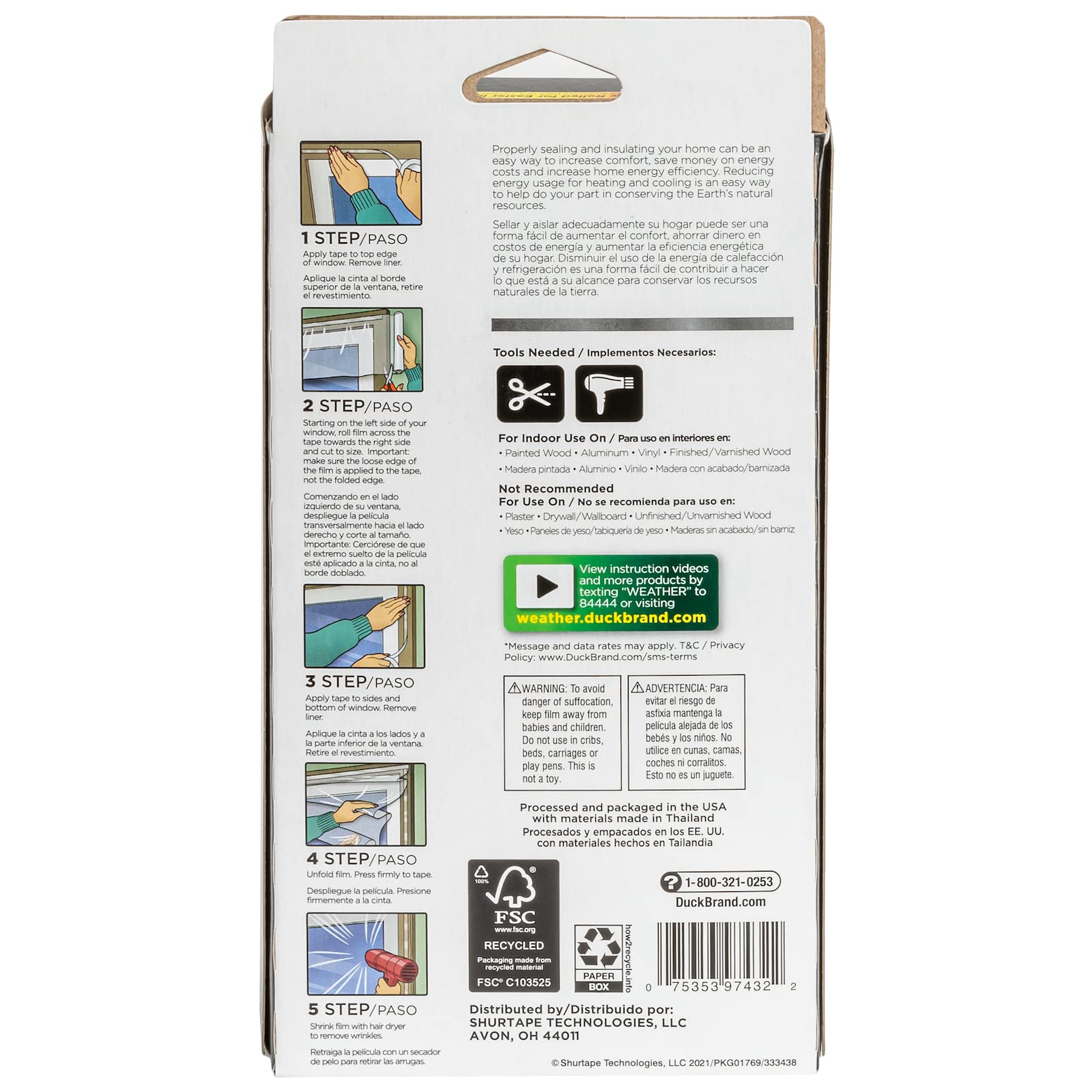 Duck Brand 287455 Max Strength Window Insulation Kit, 5, Clear