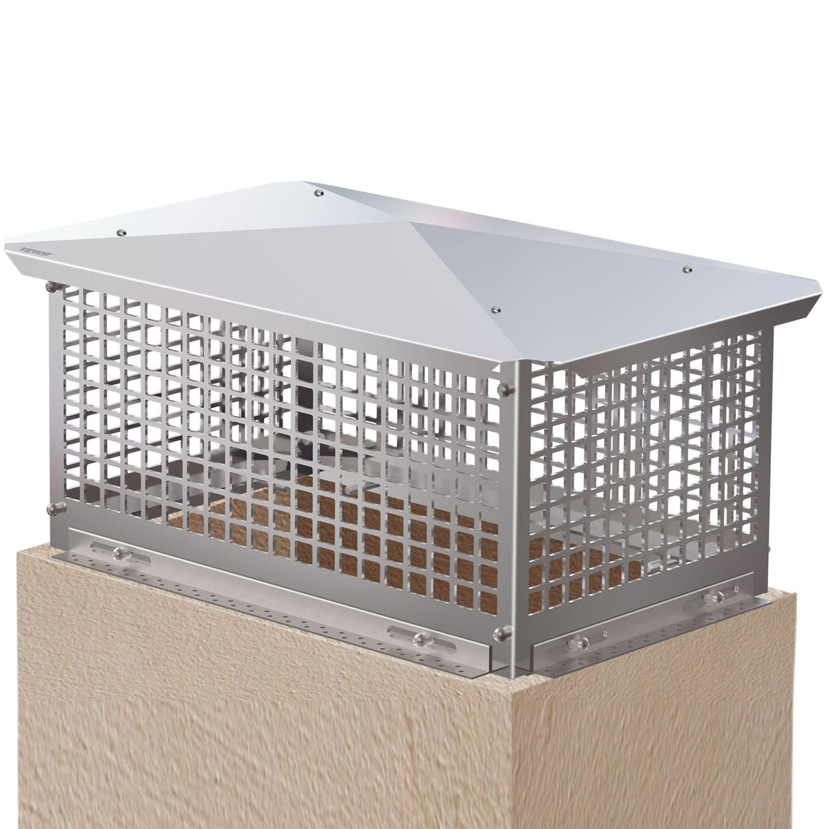 Vevor Chimney Cap, 13'' X 24'' Flue Caps, 304 Stainless Steel Fireplace Chimney Cover, Adjustable Metal Spark Arrestor With Bolt
