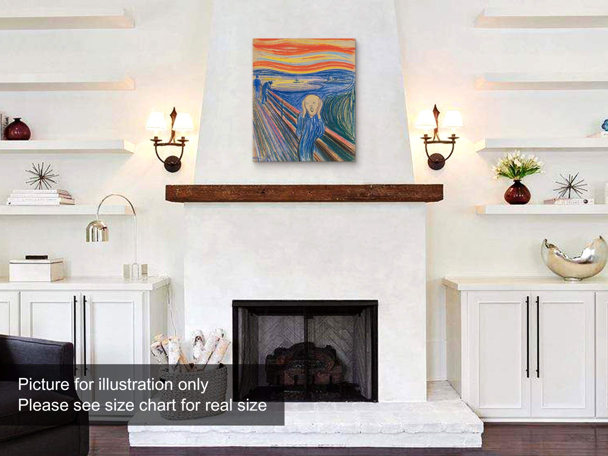Niwo Art - The Scream, World'S Most Famous Paintings Series, Canvas Wall Art Home Decor, Gallery Wrapped, Stretched, Framed Read