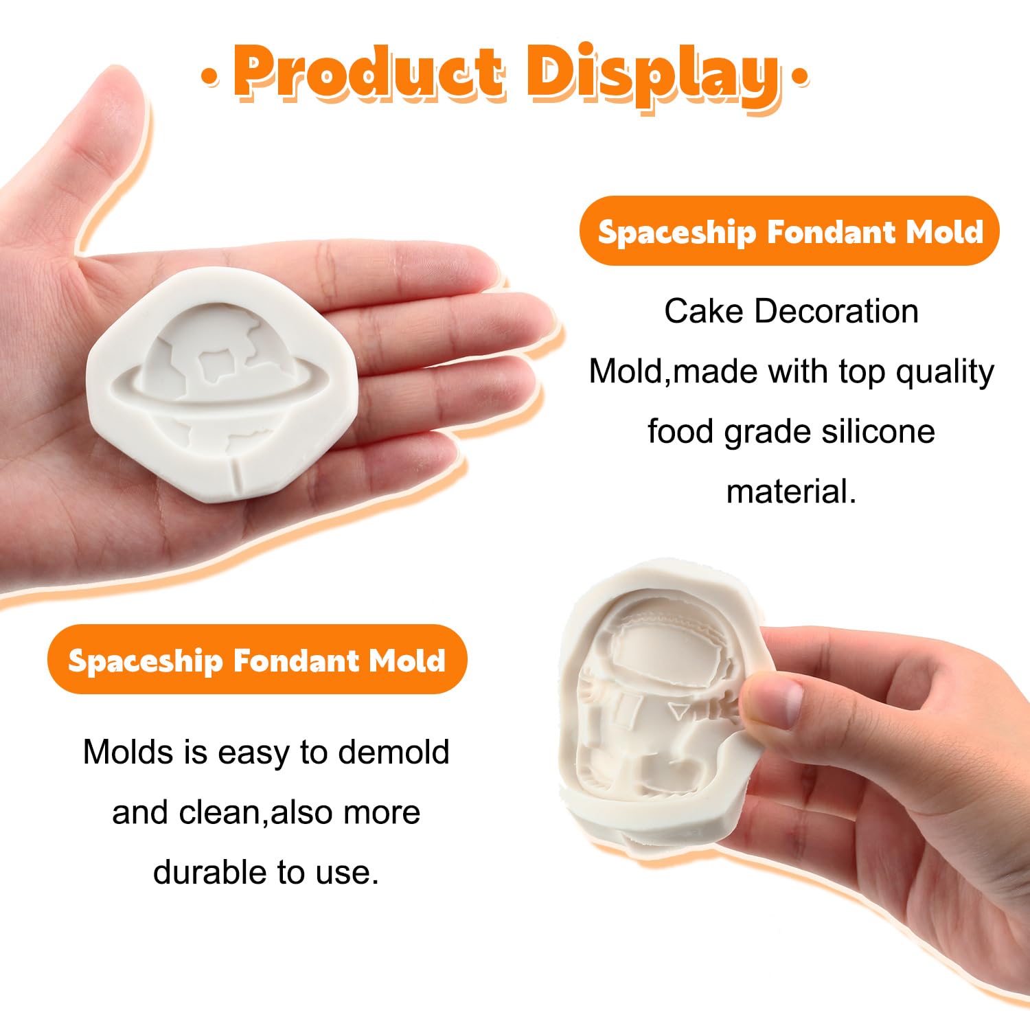 Rfghac Spaceship Fondant Mold Astronaut Elf Rocket Plane Cake Decorating Silicone Molds For Cake Decorating Chocolate Candy Cupc