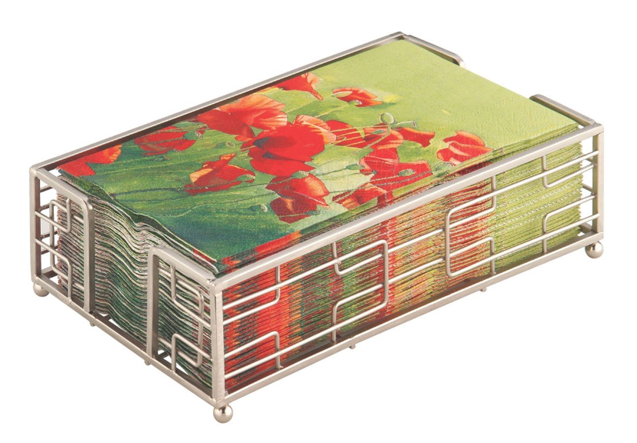 Boston International Hampshire Napkin Holder, Guest Towel Caddy, Brushed Nickel