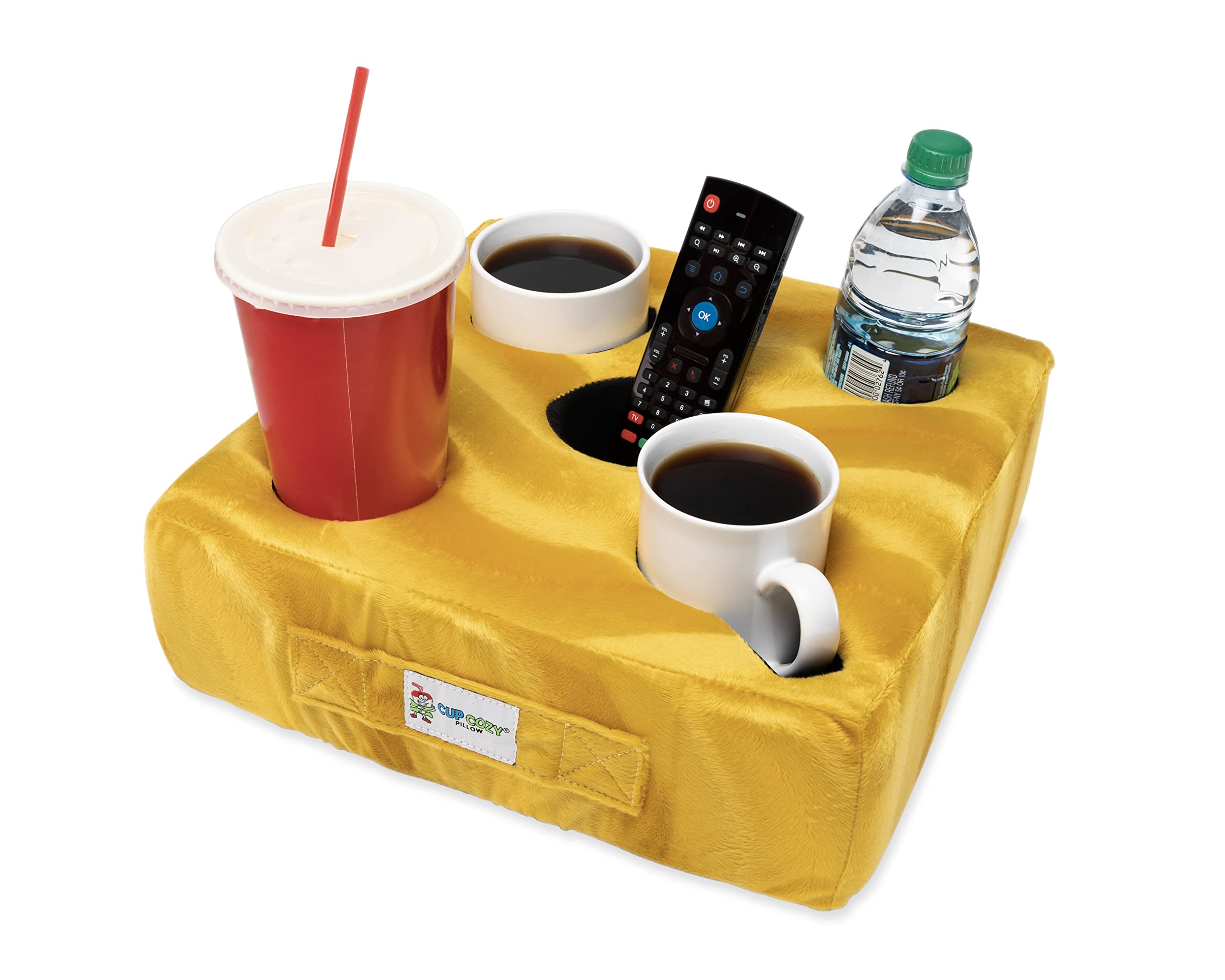 Cup Cozy Deluxe Pillow (Yellow) As Seen On Tv -The World'S Best Cup Holder! Keep Your Drinks Close And Prevent Spills. Use It An