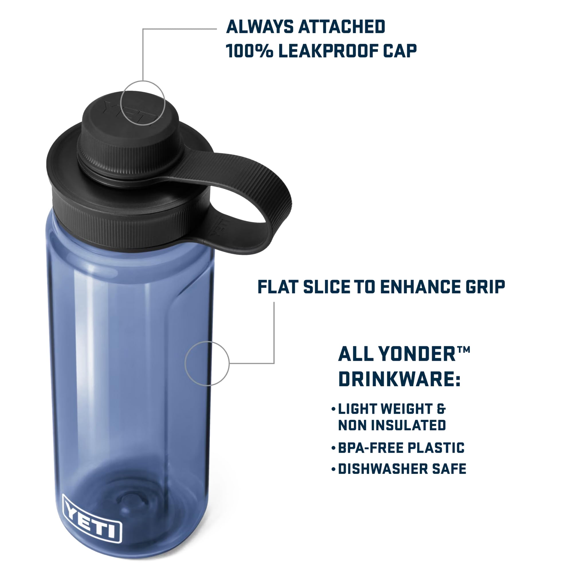 Yeti Yonder 750 Ml/25 Oz Water Bottle With Yonder Tether Cap, Charcoal