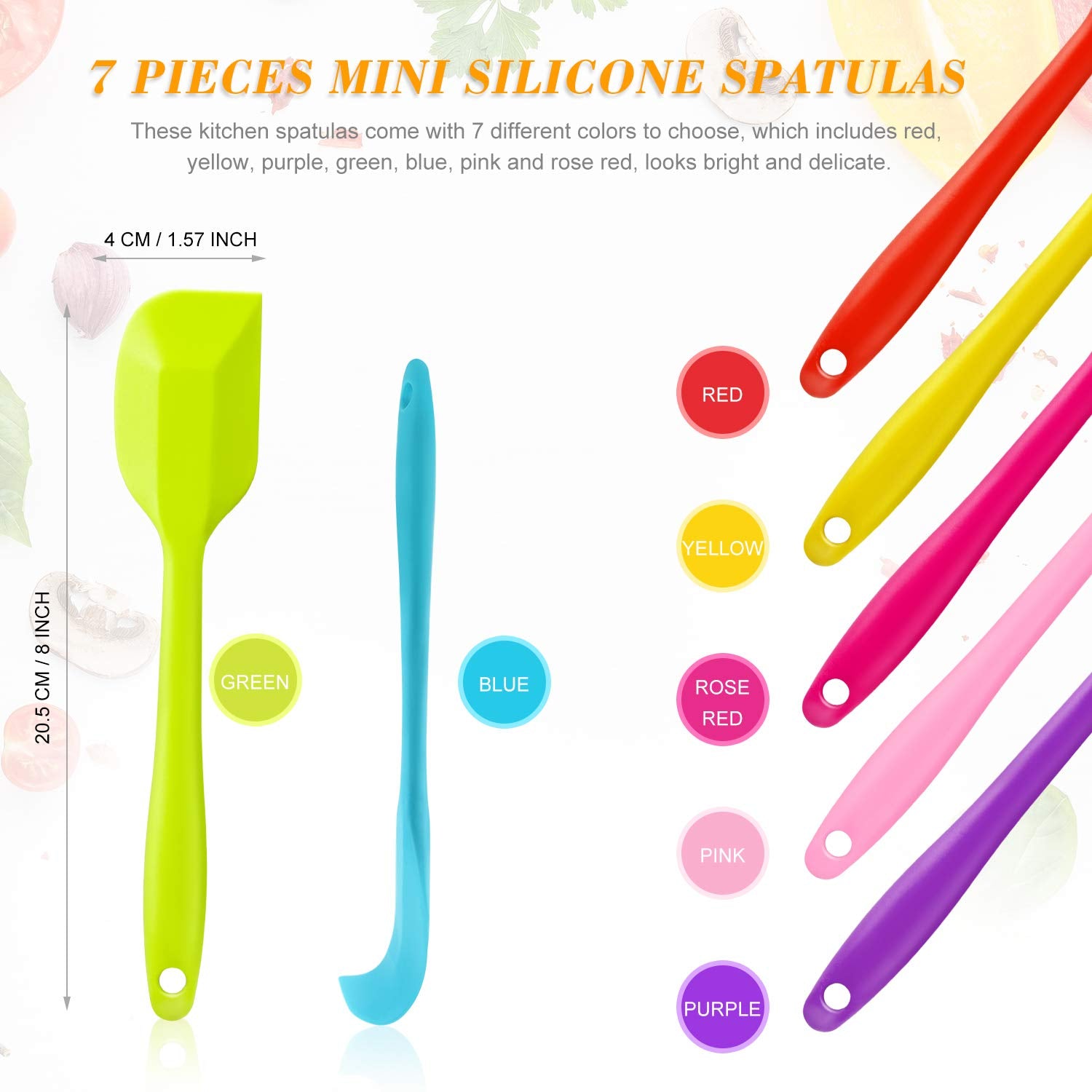 7 Pieces Silicone Spatulas 8 Inch Heat-Resistant Spatulas Non-Stick Flexible Scrapers Kitchen Rubber Spatulas For Kitchen Cookin