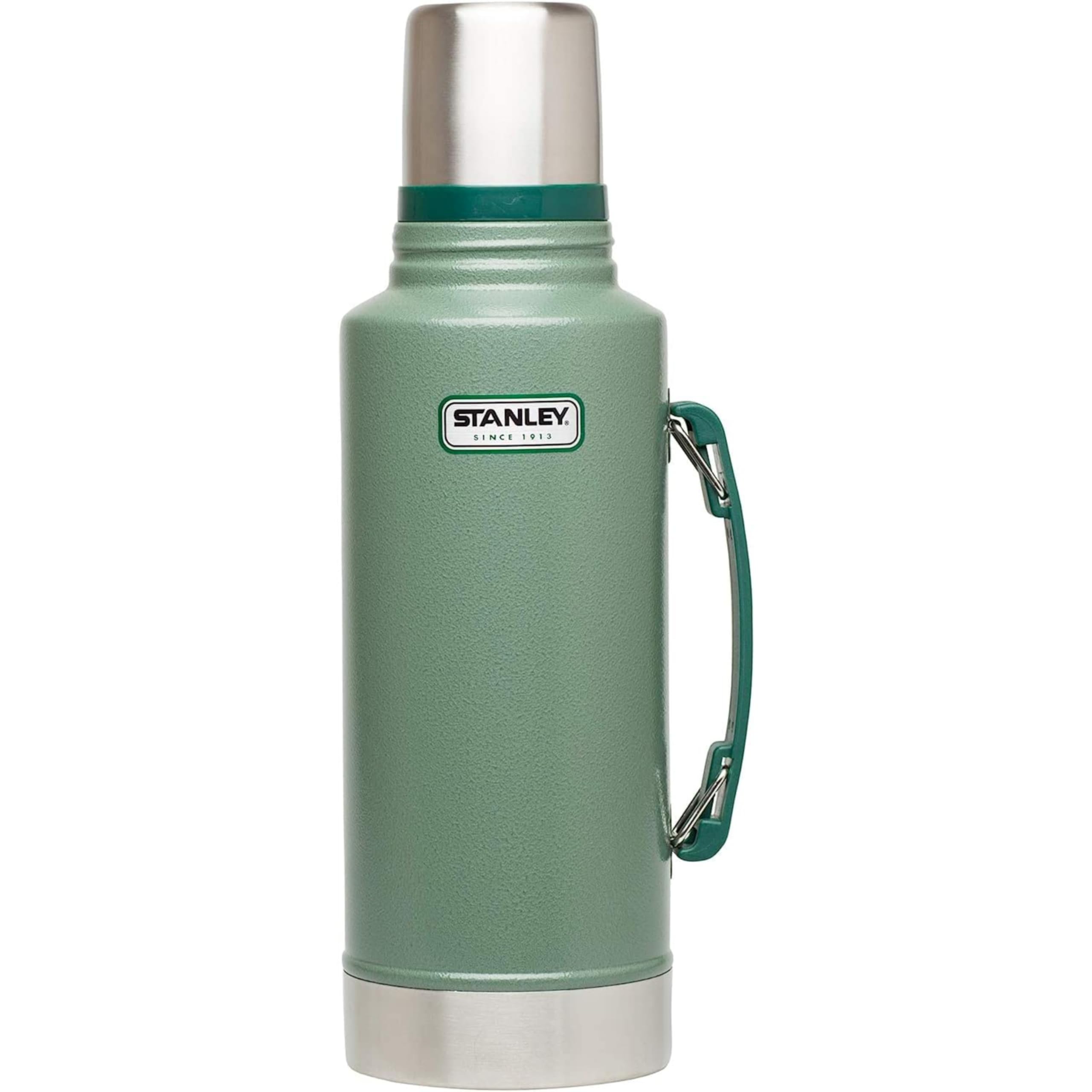 Stanley Heritage Classic Vacuum Bottle with Handle 2.0 qt | Wide Mouth with Leakproof Cup Lid | Keep Drinks Hot or Cold for Trav