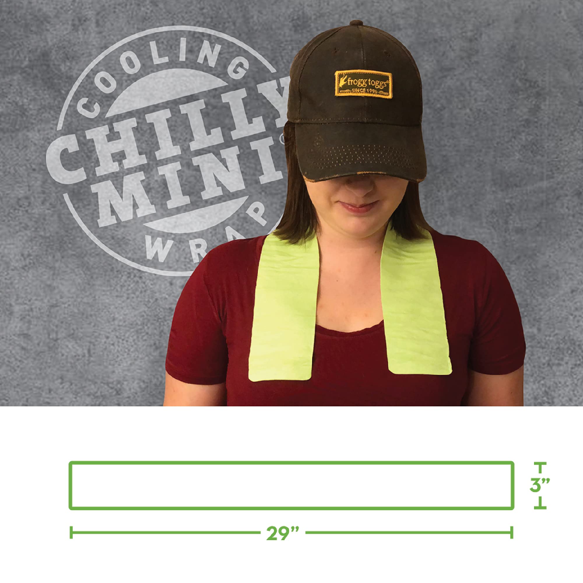 Frogg Toggs Chilly Mini Cooling Neck Towel, Blue- 29''X3'', Pack Of 6