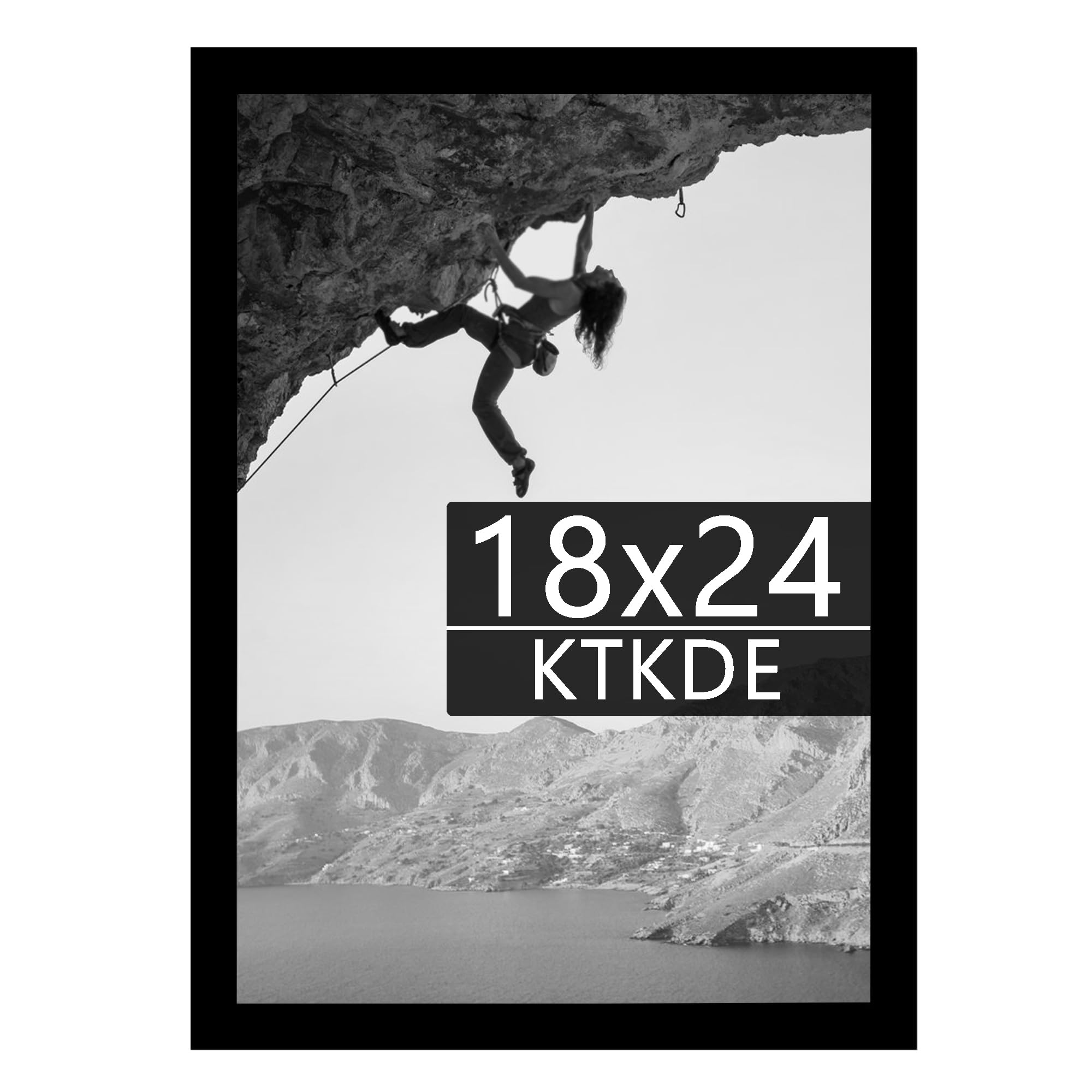 KTKDE 18x24 Poster Frame Black Wooden with Polished Plexiglass, Studio Gallery Vertical & Horizontal Wall Hanging Large Picture 
