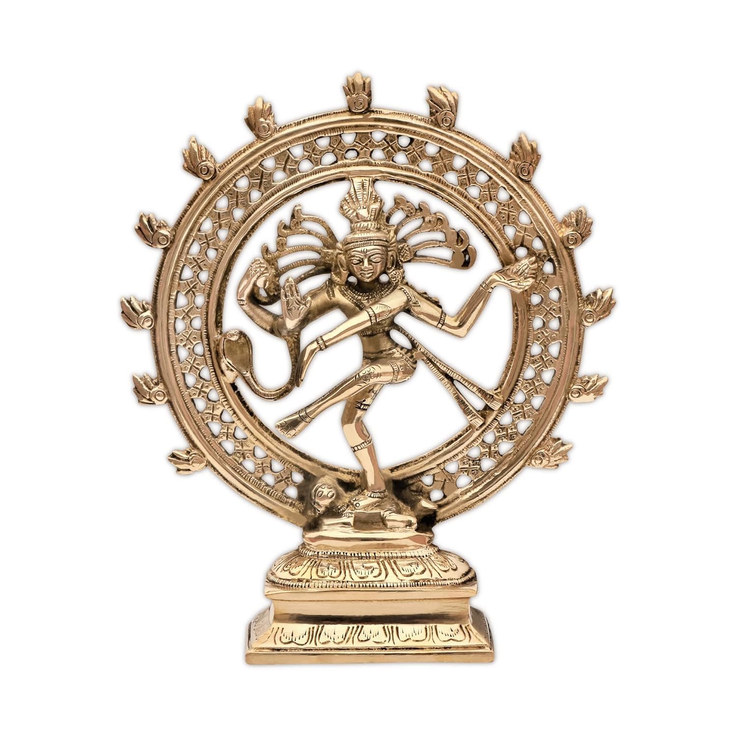 Brongs Brass Natraj Statue | Height - 21 Cm Aprrox. | Weight - 1014 Gram Approx | Vastu Idol For Home And Office | Zonal Placeme
