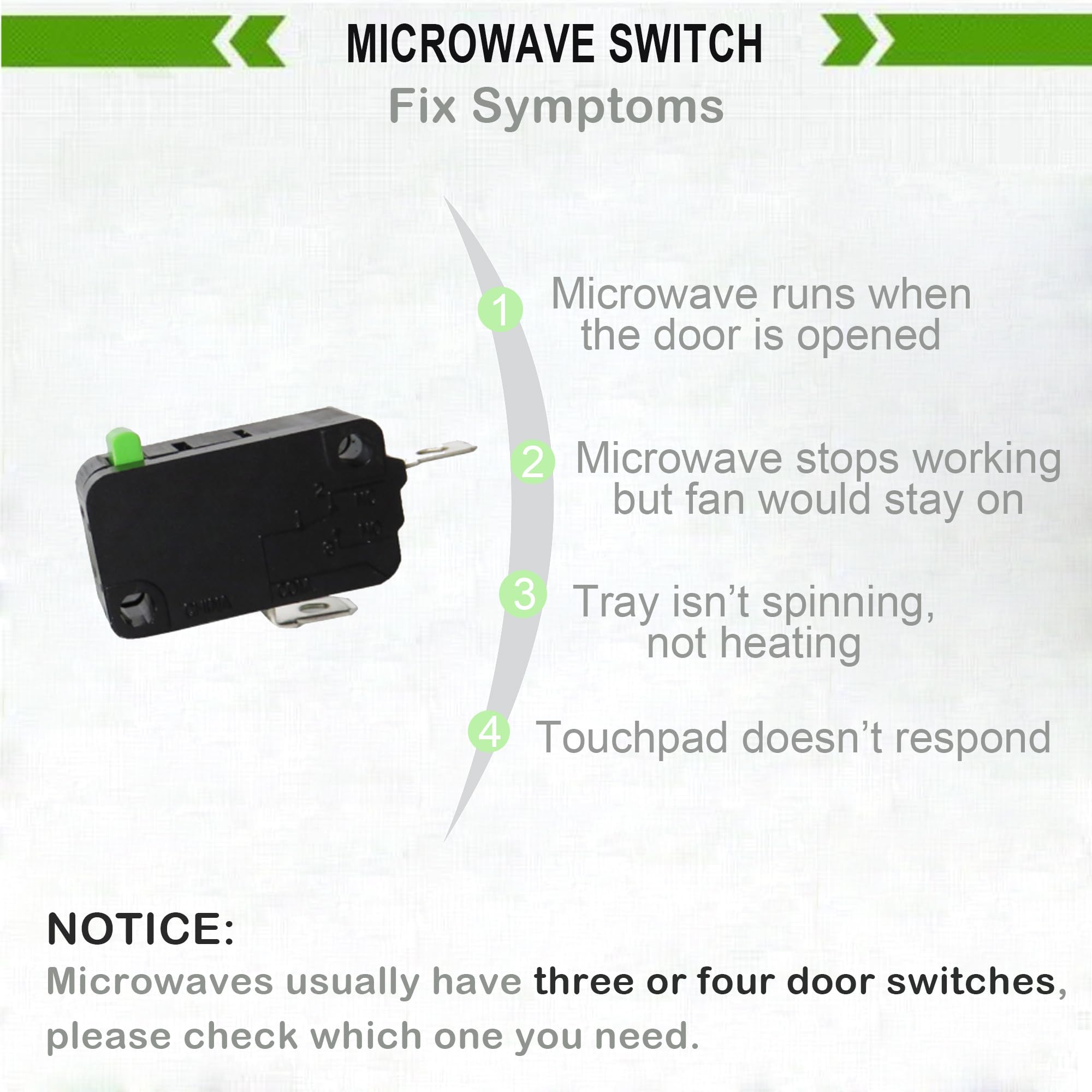 Lonye Szm-V16-Fa-62 3B73361E Microwave Door Switch Replacement For Lg Kenmore Microwave 6600W1K001C Wb24X25397 Wb24X817 Ps352273