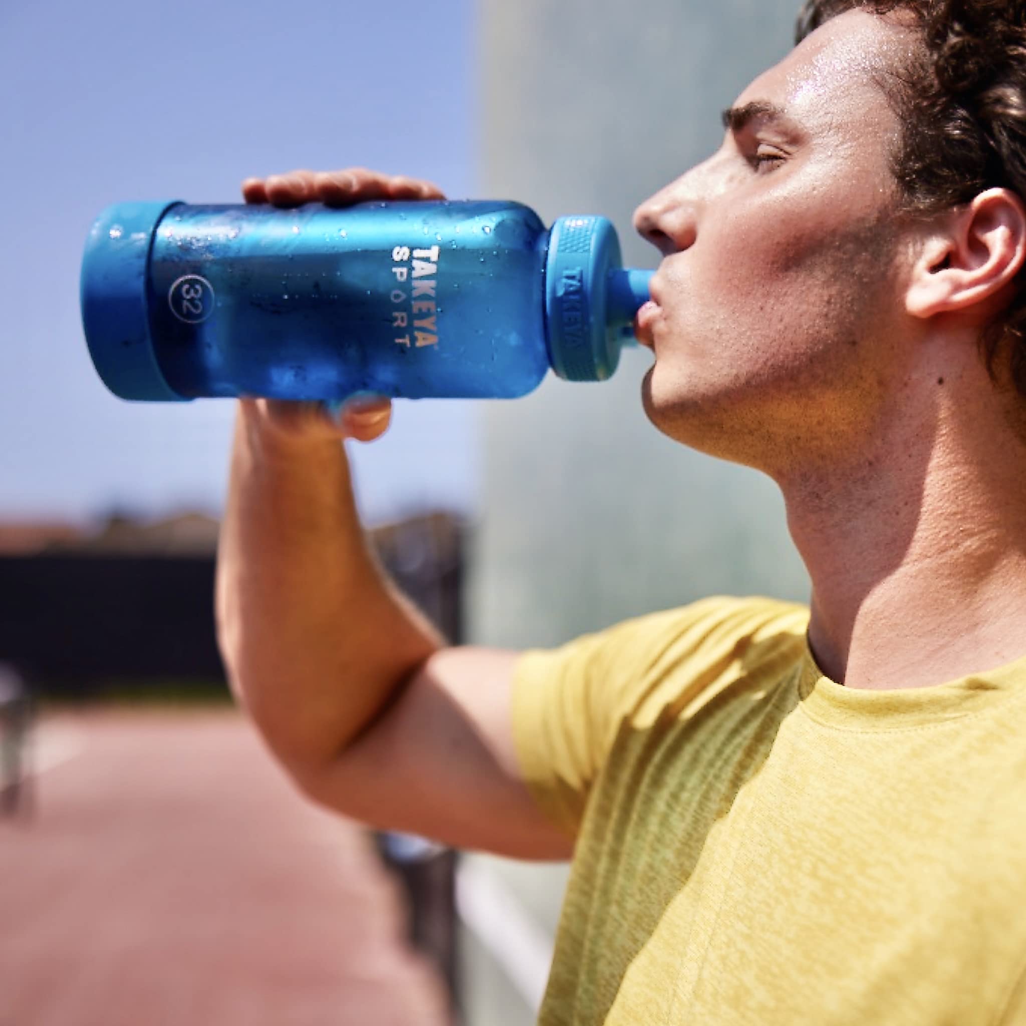 Takeya Sport 32 Oz Tritan Plastic Water Bottle With Spout Lid, Premium Quality, Bpa Free, Grand Slam Black