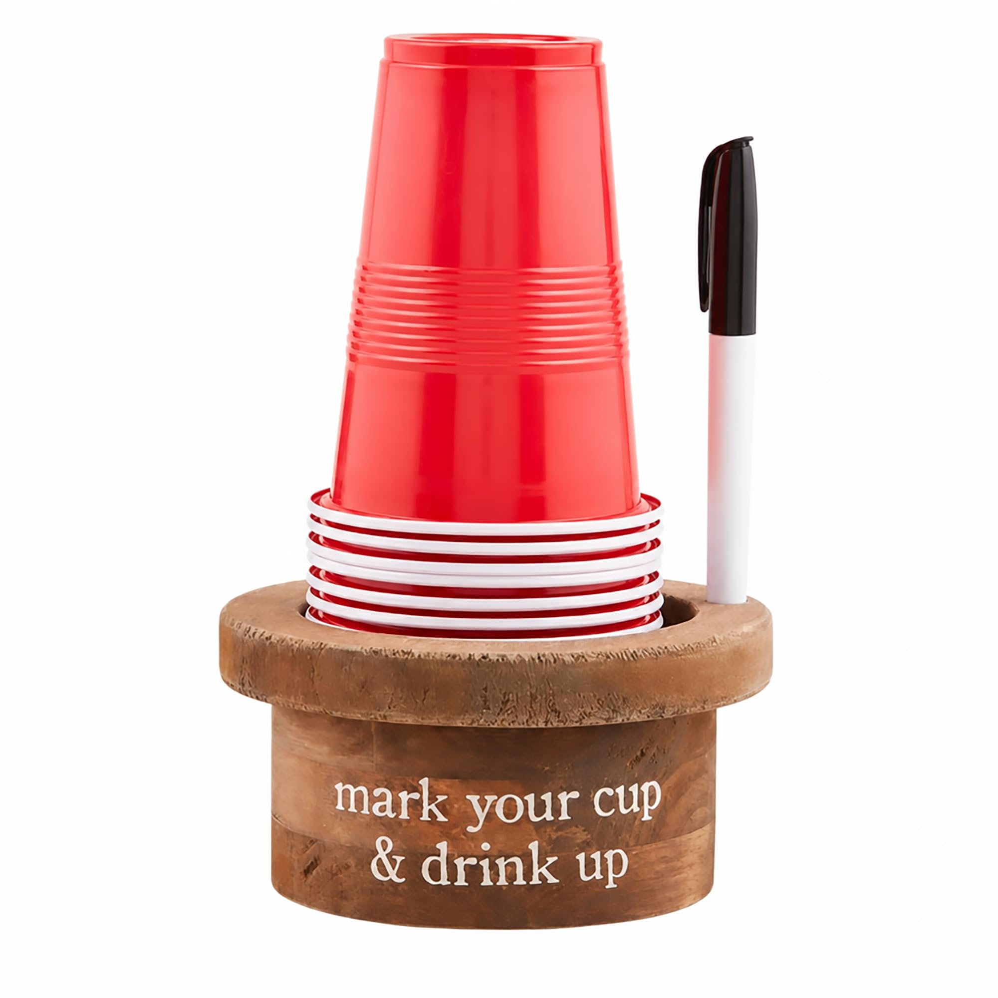 Mud Pie Disposable Cup and Marker Set; Base 3 x 5 1/2 Dia | Cup 18 oz