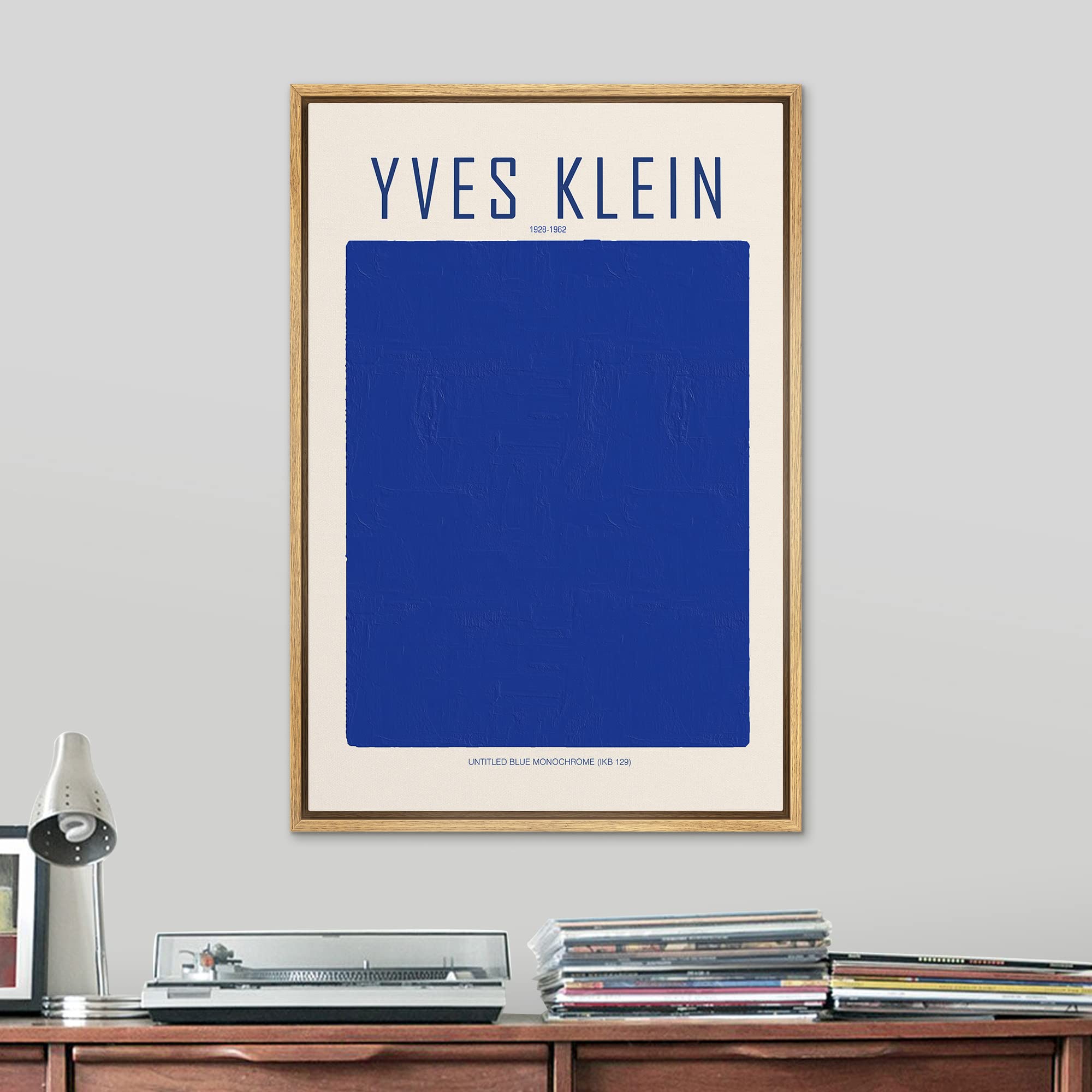 Signleader Framed Canvas Print Wall Art Yves Klein Blue Monochrome Block Abstract Shapes Illustrations Fine Art Contemporary Rel