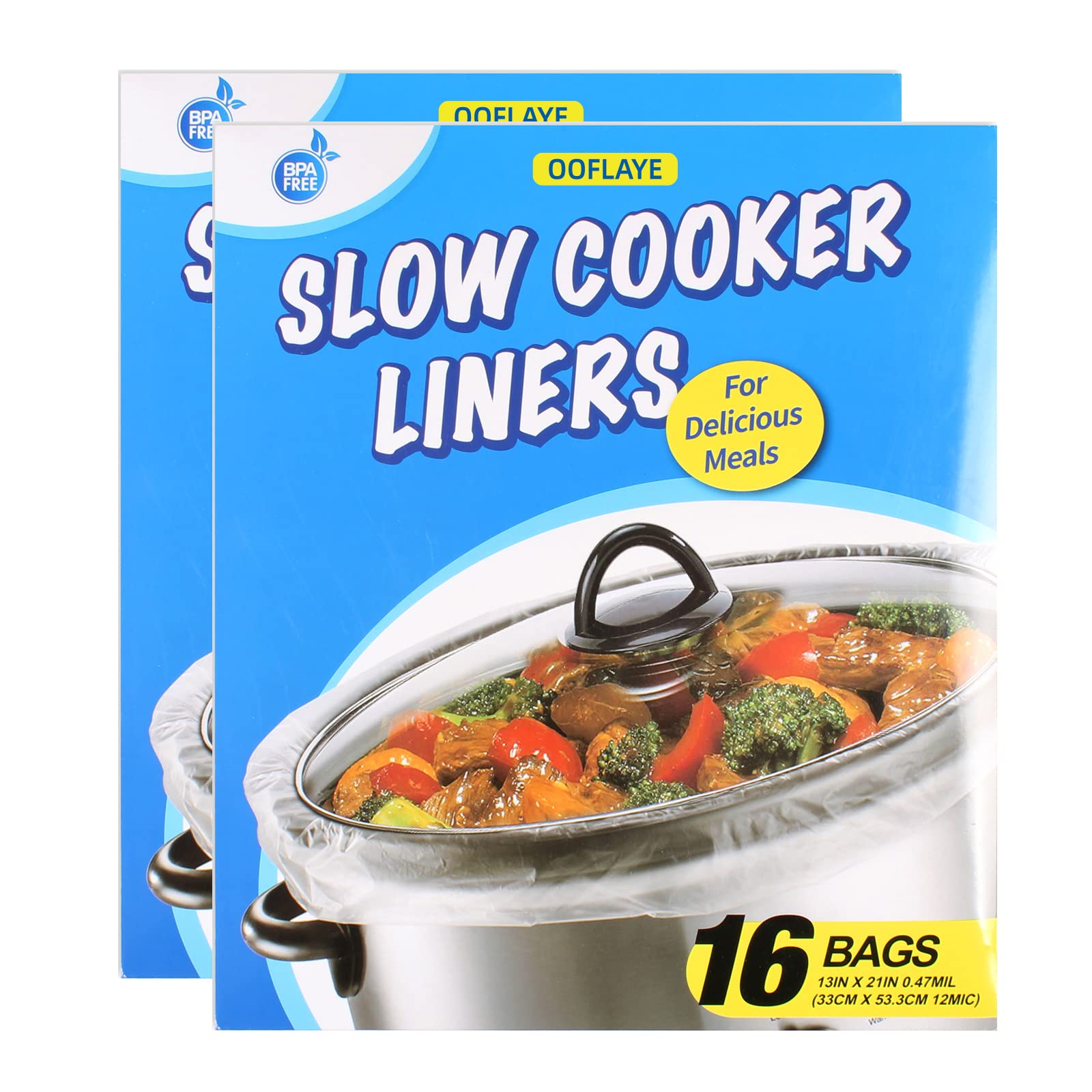 32 Bags Slow Cooker Liners, Disposable Multi Use Cooking Bags,Large Size Fit 3QT to 8QT, Plastic Bags for Slow Cooker, Pans, Alu