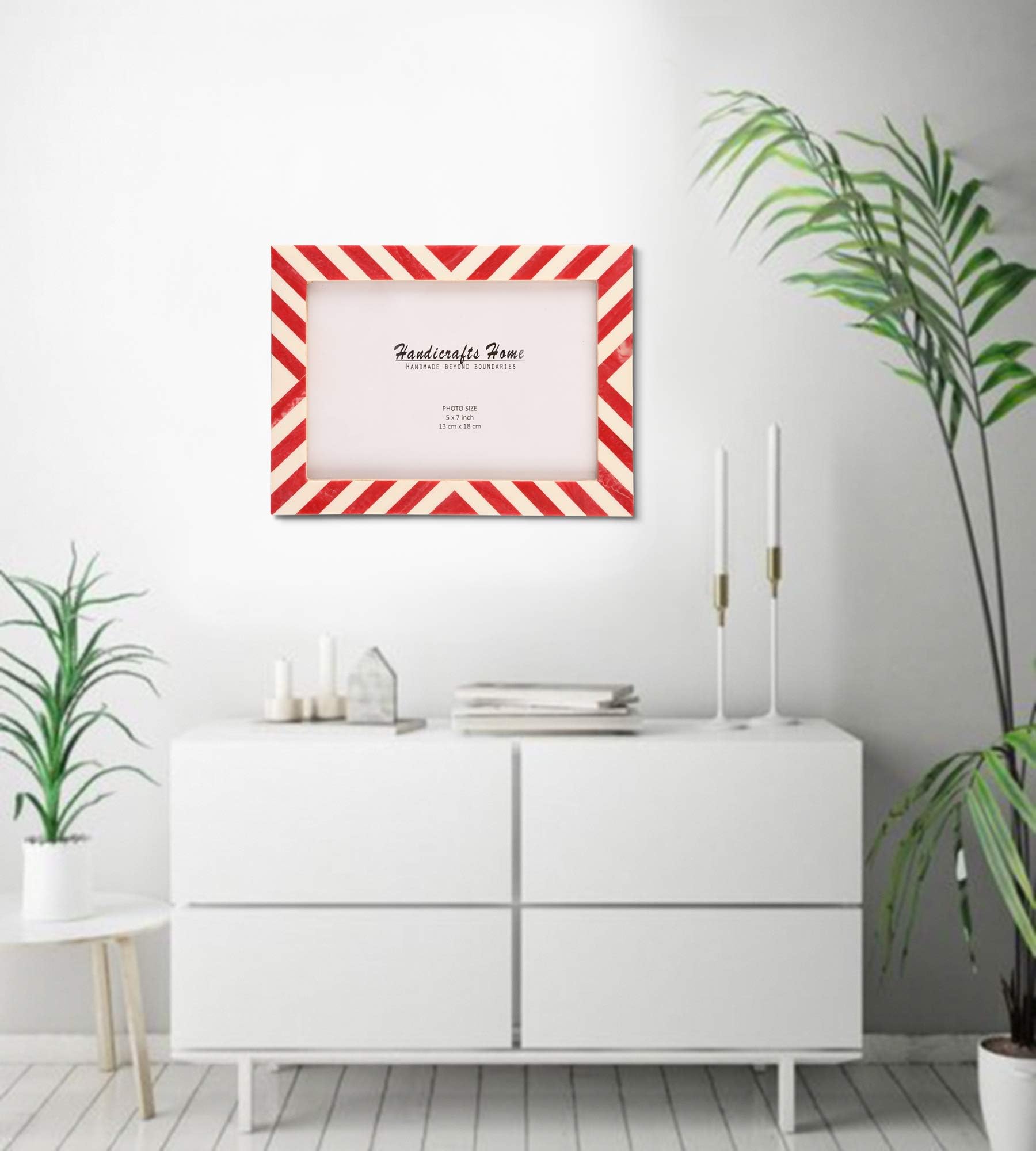Handicrafts Home 5x7 Picture Frames Pack of 2 - Candy Cane Collection Handcrafted Photo Frames, Perfect for Wall & Tabletop Disp