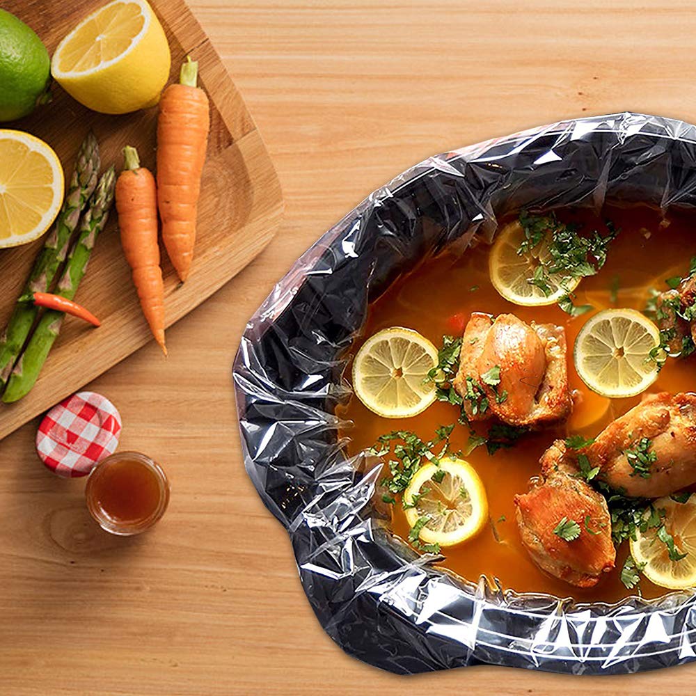 Wrapok Slow Cooker Liners Kitchen Disposable Cooking Bags Bpa Free For Oval Or Round Pot, Small Size 11 X 16 Inch, Fits 1 To 3 Q