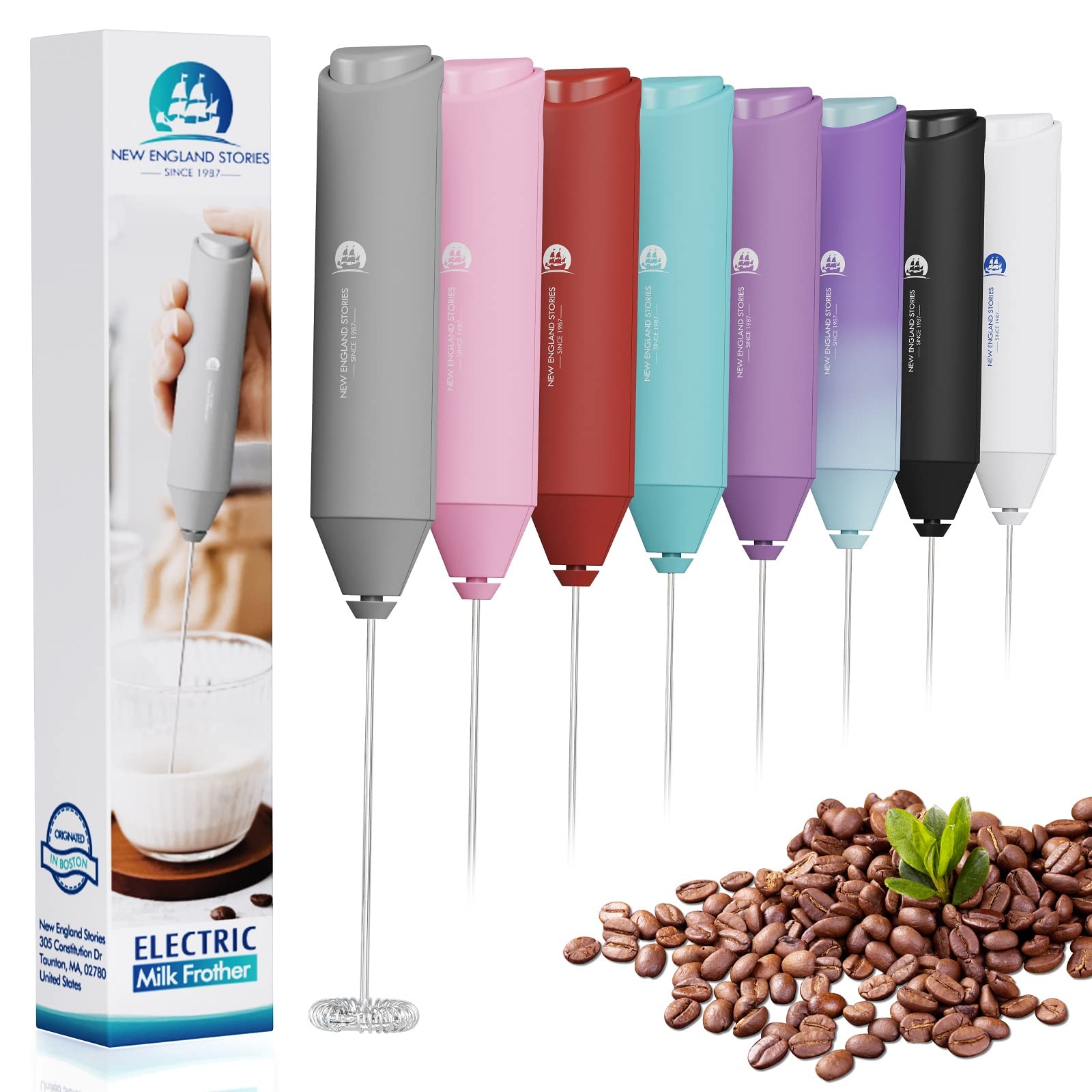 Powerful Milk Frother Handheld Foam Maker, Mini Whisk Drink Mixer For Coffee, Cappuccino, Latte, Matcha, Hot Chocolate, No Stand
