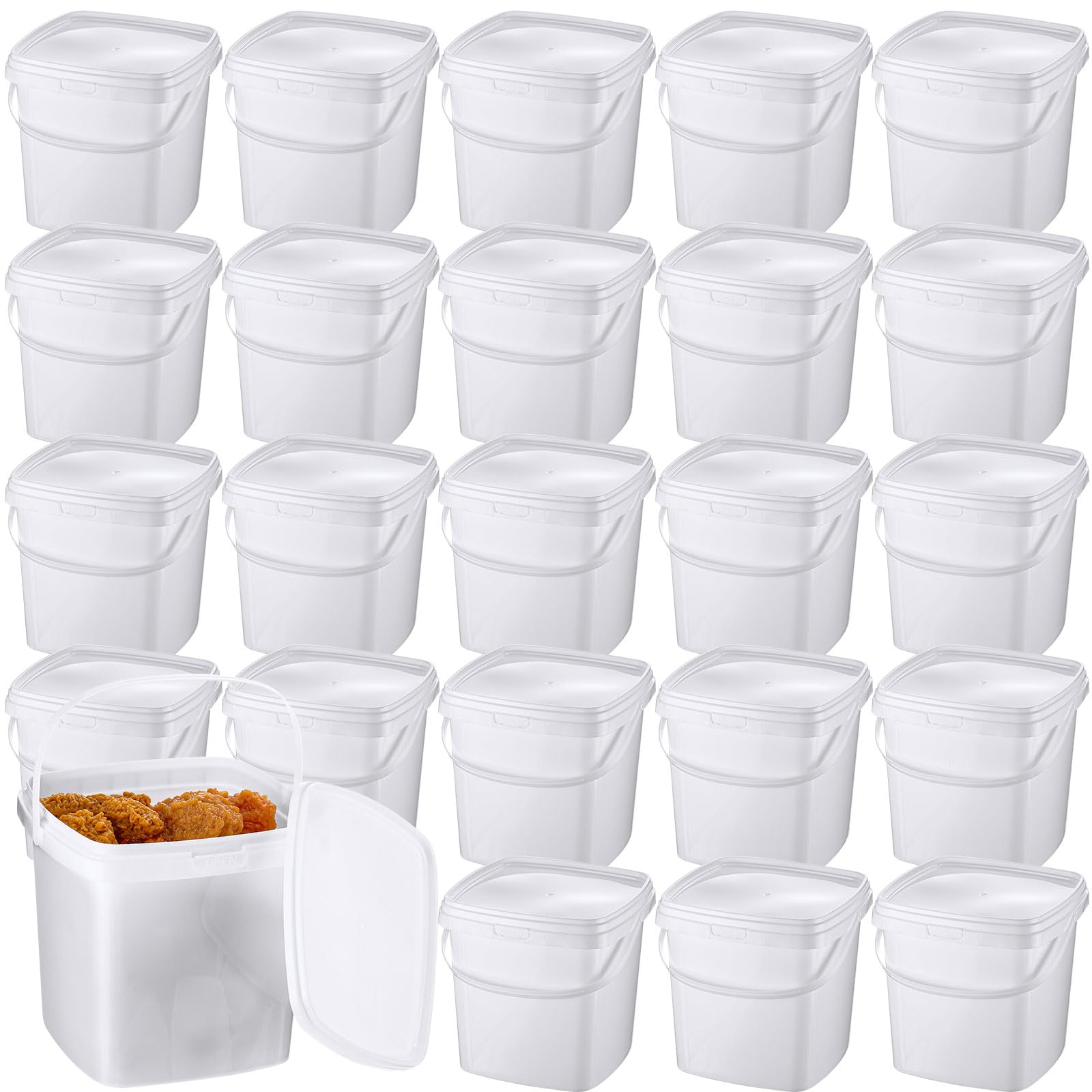Mifoci 24 Pack 33.8 oz Square Deli Containers with Lids Freezer Storage