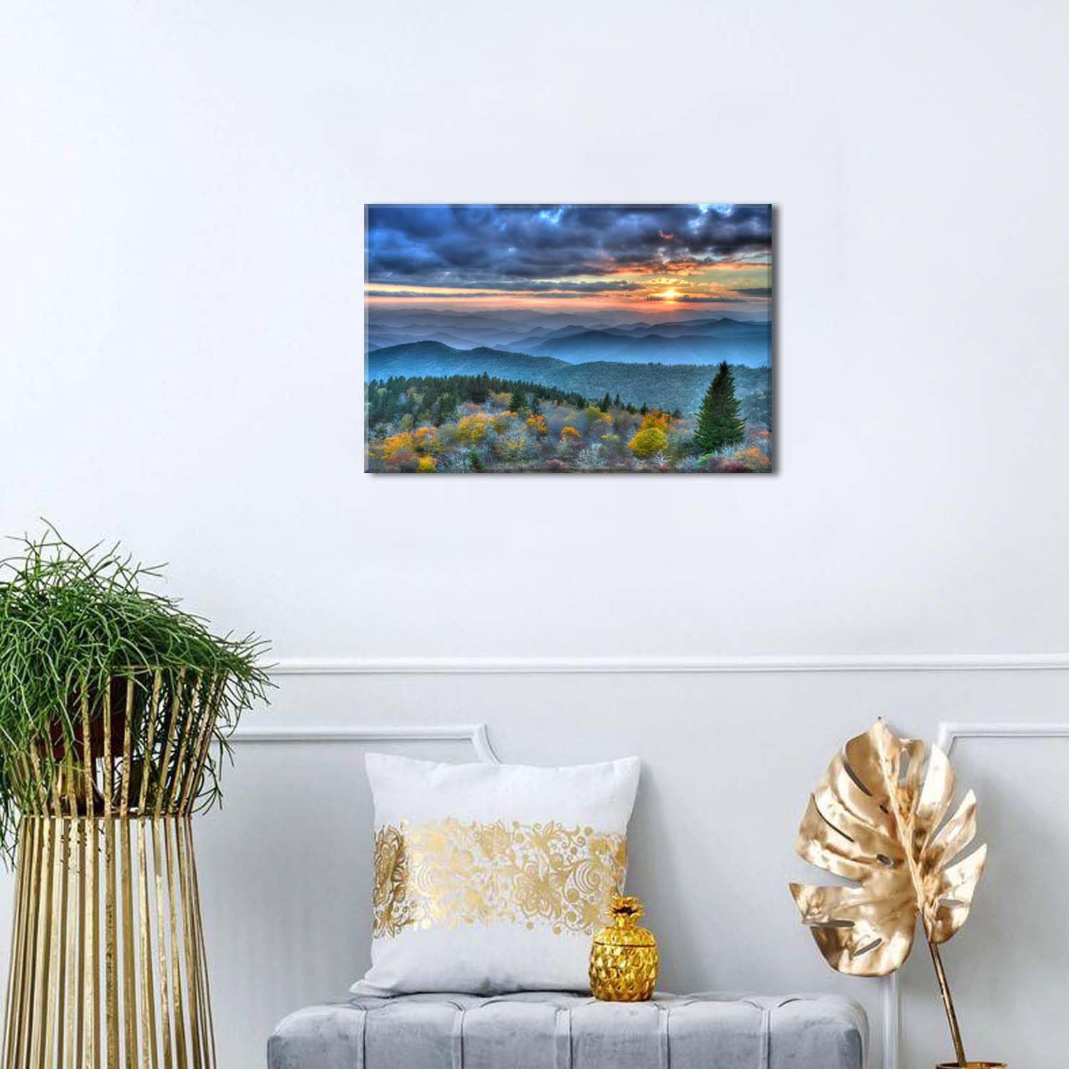 Blue Ridge Mountain Wall Art Sunrise Smoky Mountains Pictures For Living Room Decor Nature Forest Photo Prints National Park Lan