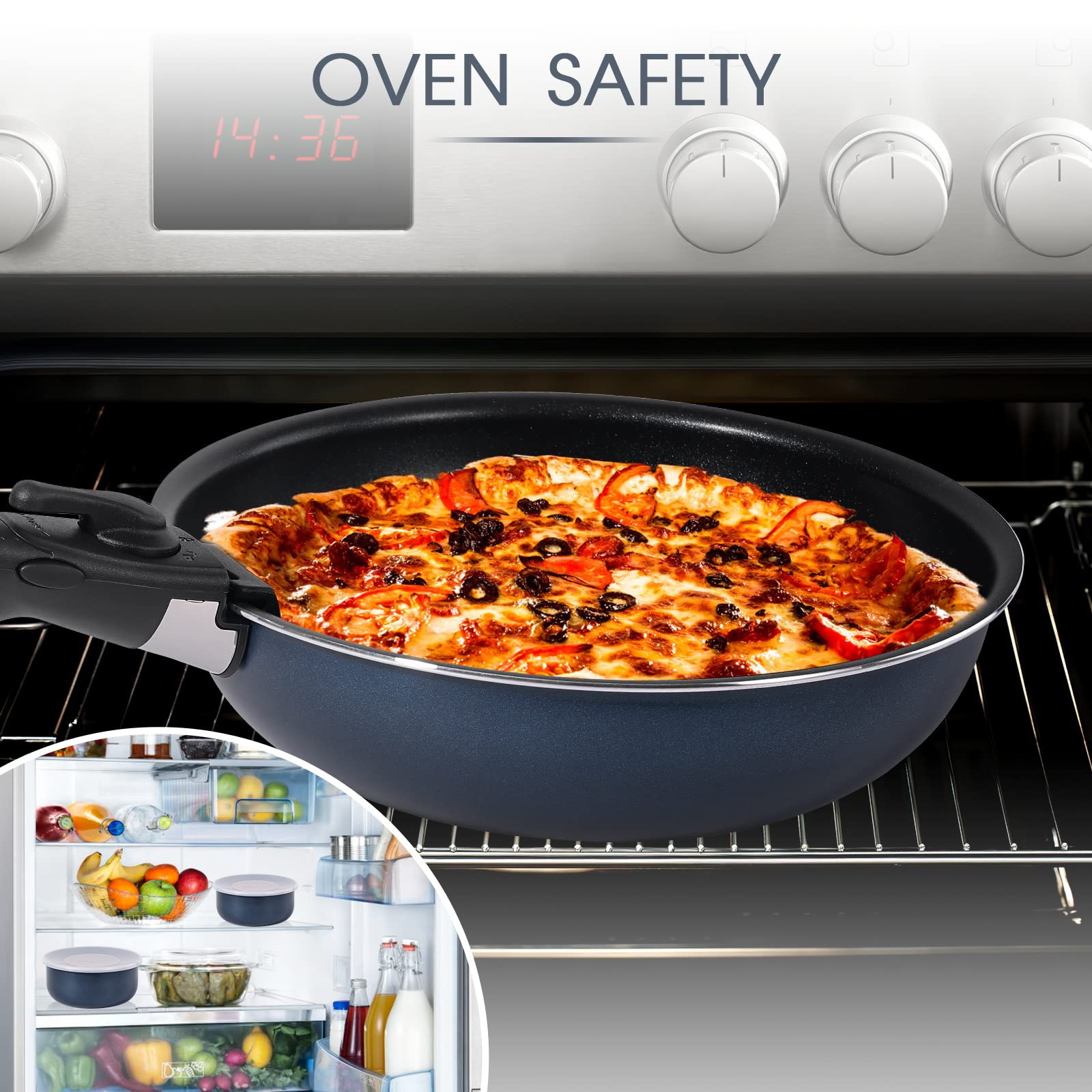 Motase 6pcs Pots and Pans Set, Nonstick Cookware Set Detachable Handle, Induction Kitchen Cookware Sets Non Stick with Removable