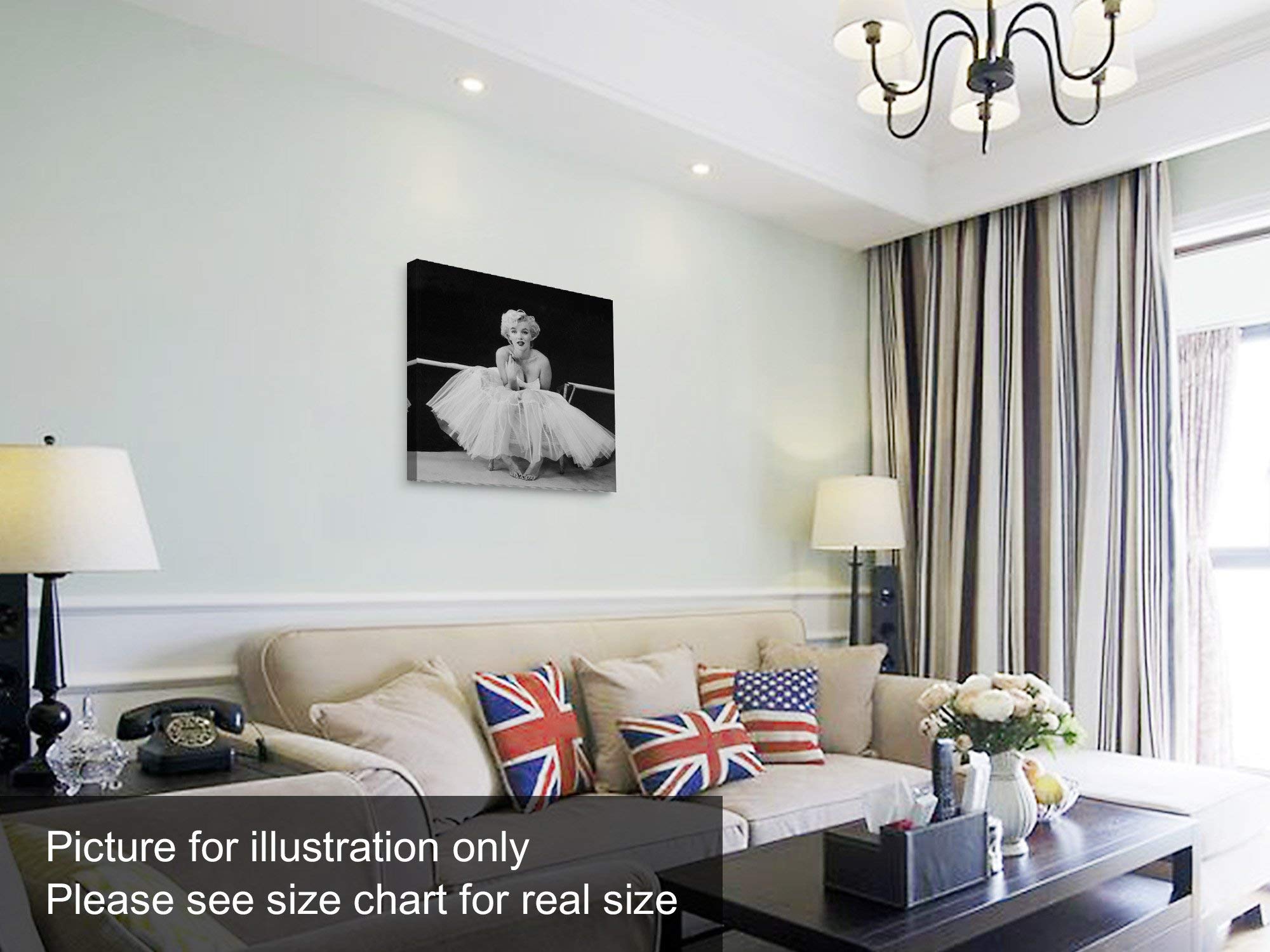 Niwo Art-Marilyn Monroe C, Classic Movie Stars Canvas Wall Art Home Decor,Stretched Ready To Hang (24''X24''X3/4'')