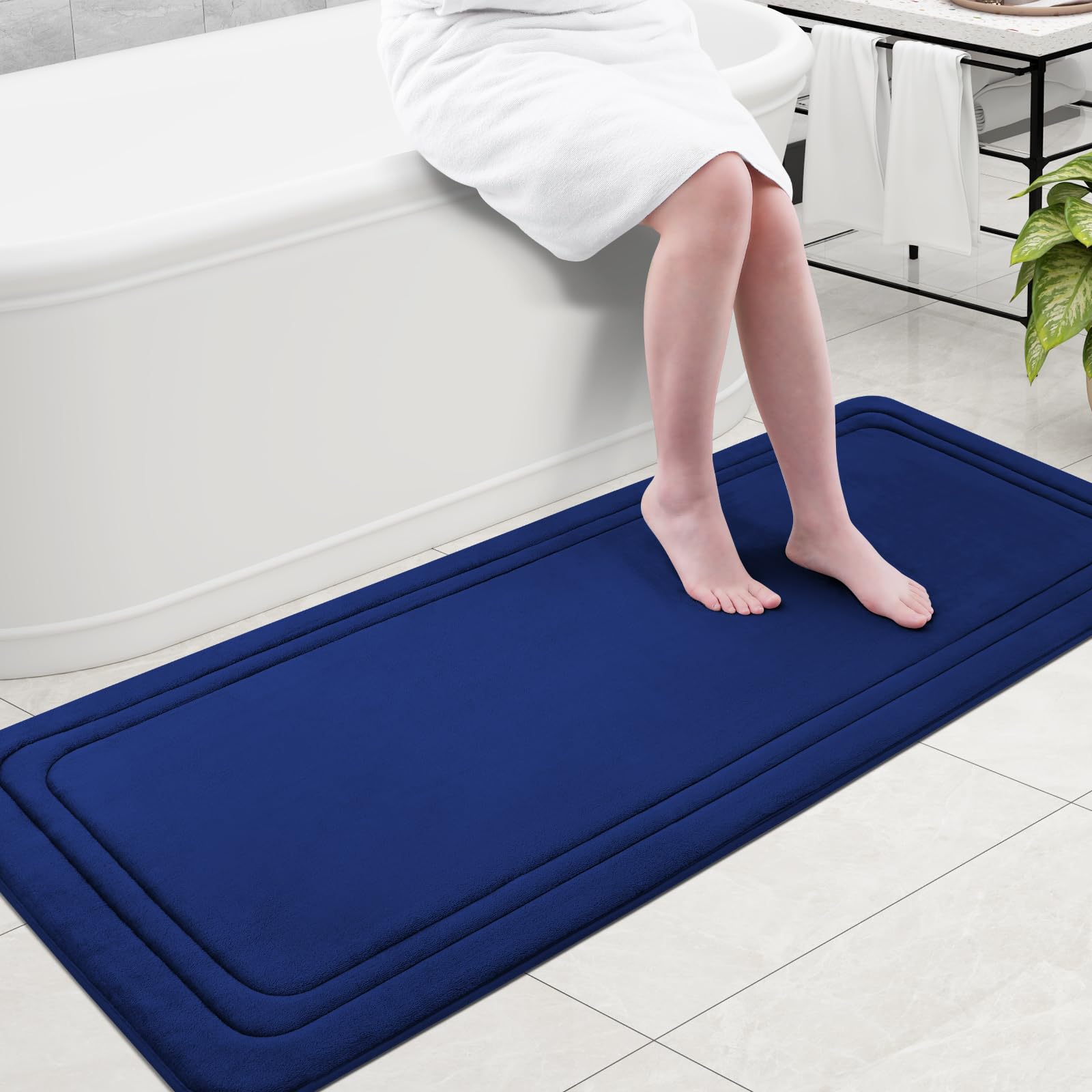 Grandaily Memory Foam Bath Mat Rug 59X24, Ultra Soft, Non-Slip And Absorbent Bathroom Rugs, Machine Wash Dry, Comfortable Bath R