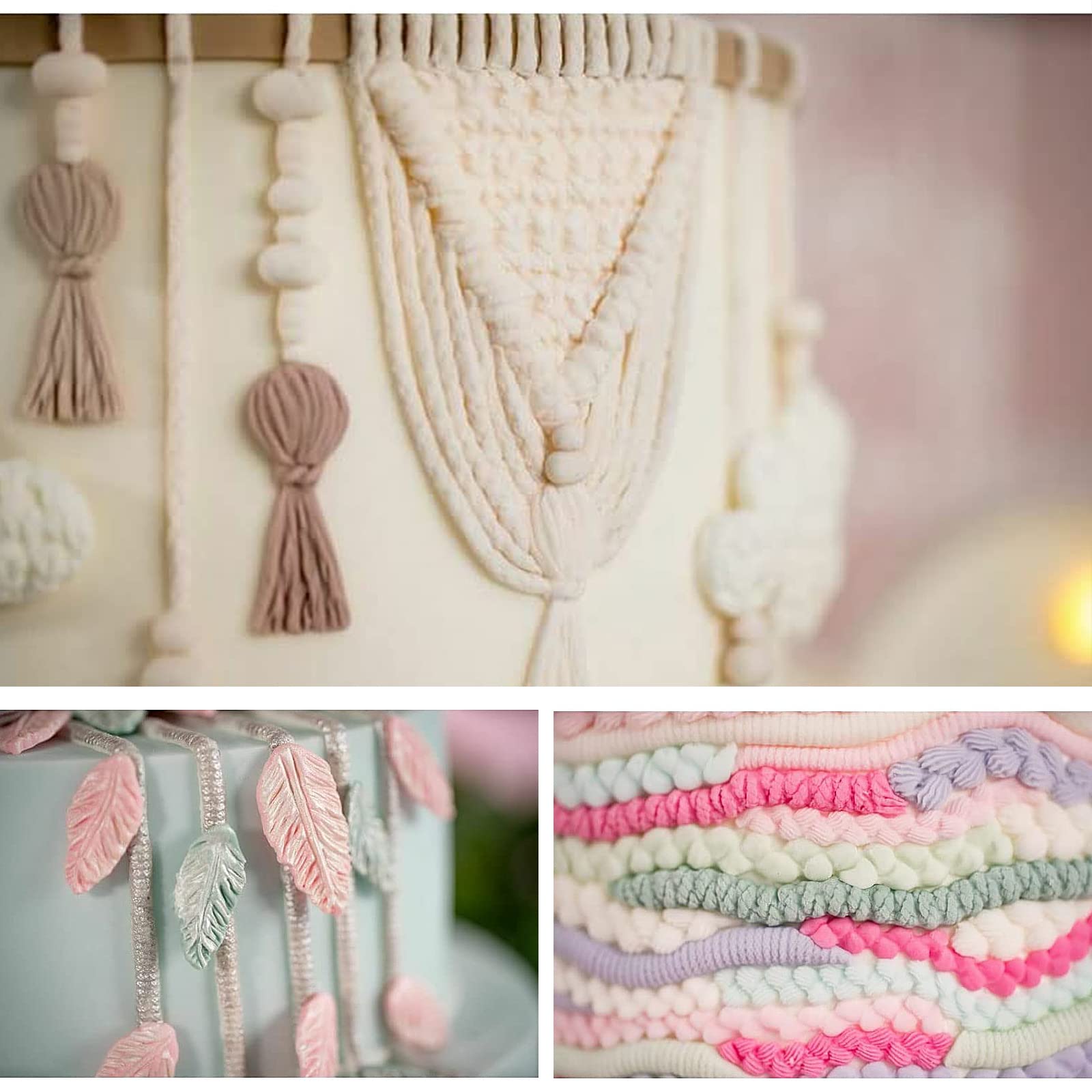 Hemp Rope Fondant Molds, Macrame Tassel Cake Decorating Silicone Molds, Kitchen Candy Chocolate Baking Tools For Cookie Mousse C