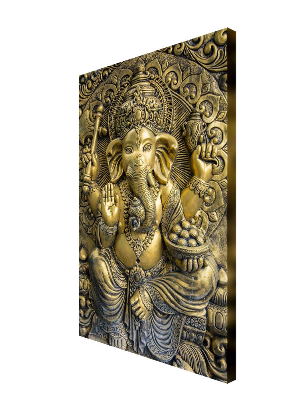 999Store Wooden Stretched God Lord Ganesha Ganpati paintings for bedroom with frame wall ganesha big size art bed room living dc
