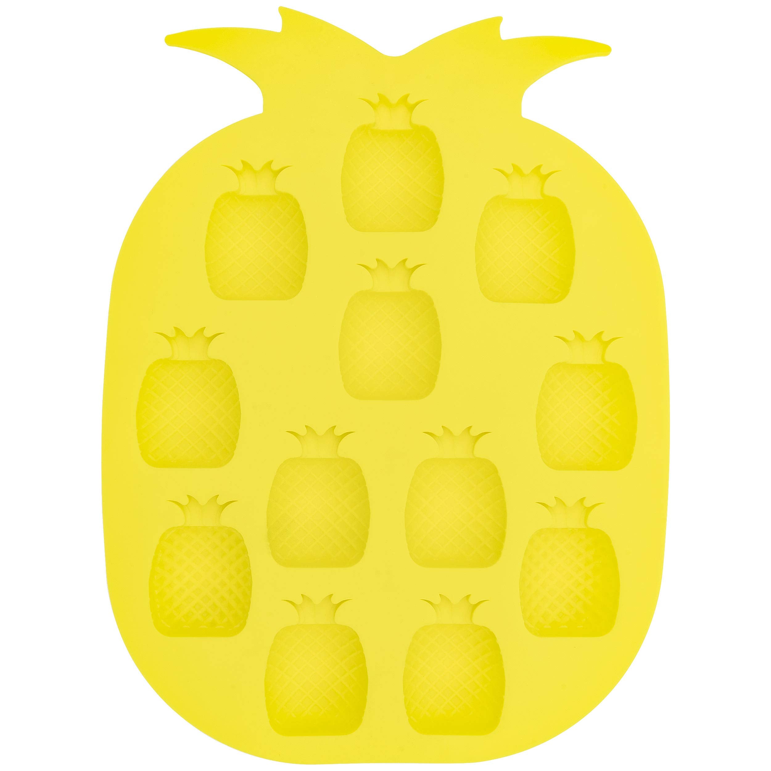 Pineapple Shaped Ice Cube Tray, Yellow - Fairly Odd Novelties - Funny Tropical Fruit Drink Ice Molds