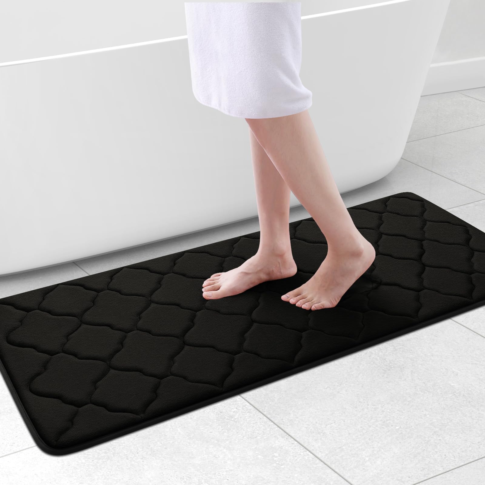 Olanly Memory Foam Bath Mat Rug 47X20, Ultra Soft Non Slip And Absorbent Bathroom Rug, Machine Wash Dry, Comfortable, Thick Bath